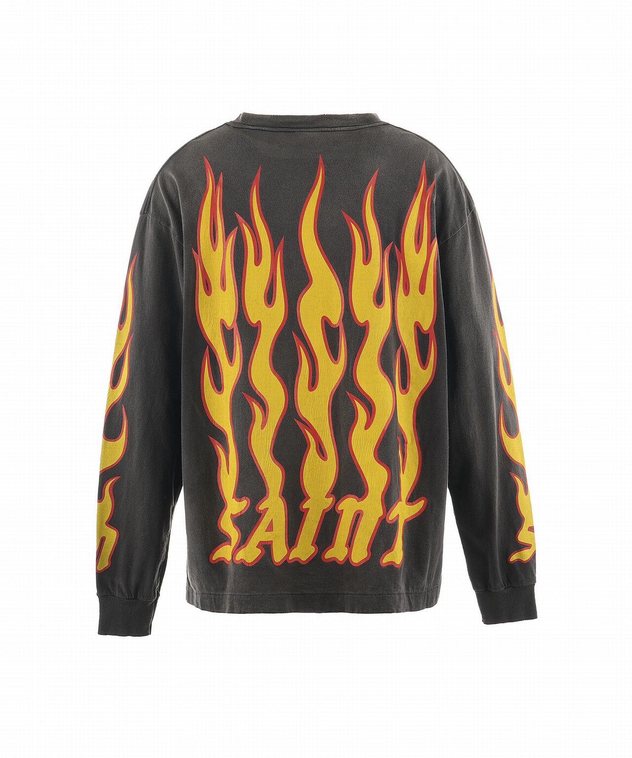 SAINT MICHAEL セントマイケル LS TEE/SOUL ON FIRE Tシャツ SAINT MICHAEL/セントマイケル/LS TEE/SOUL ON FIRE/BLACK