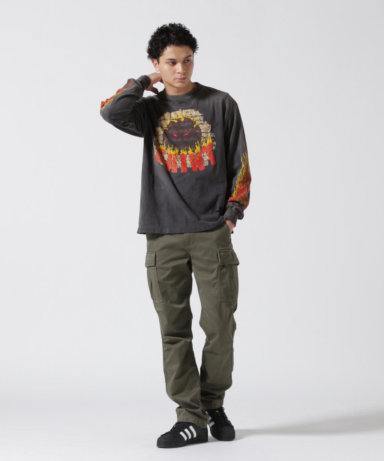 SAINT MICHAEL/セントマイケル/LS TEE/LIVE IN HELL/BLACK