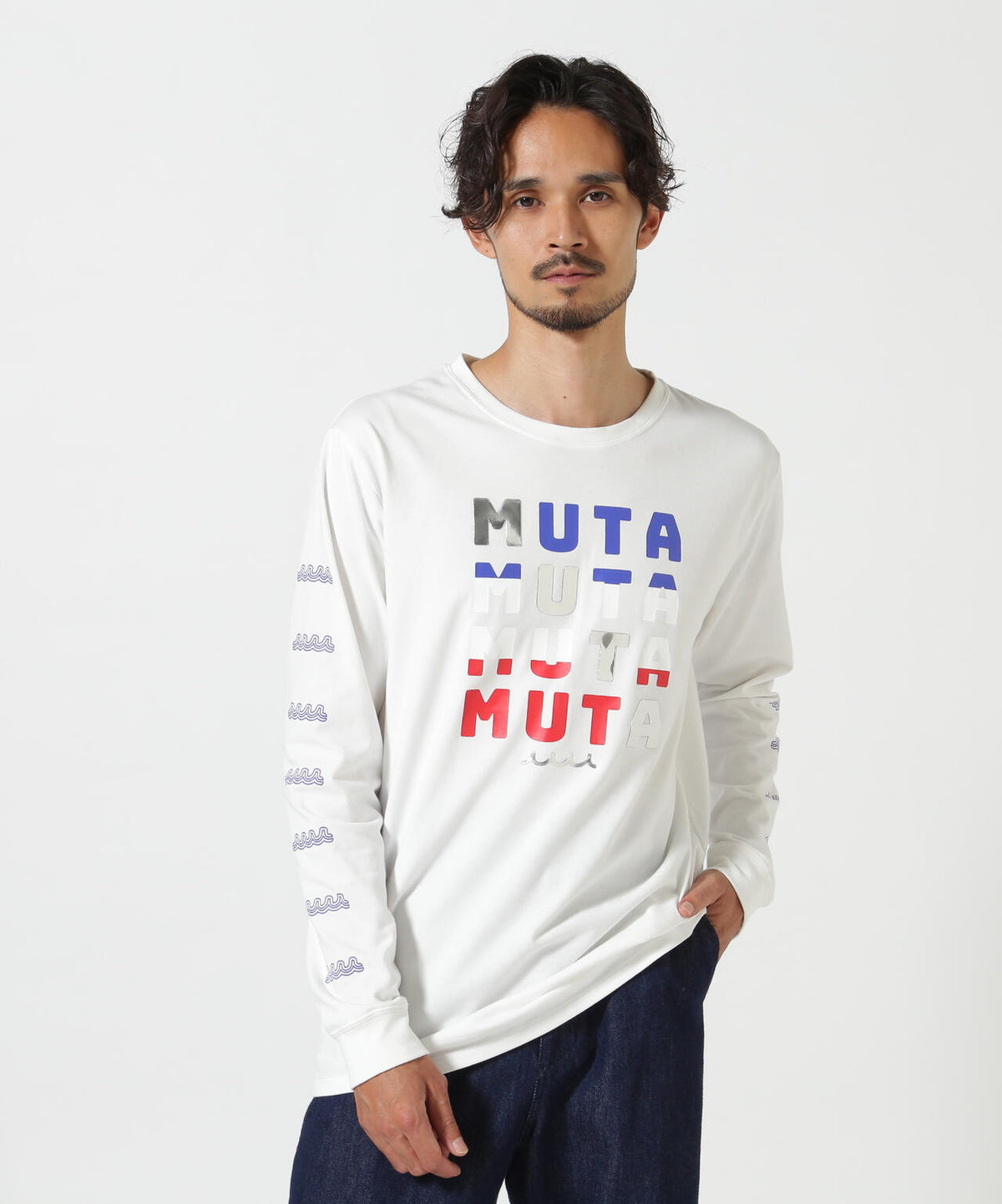 muta MARINE/ムータ マリン/別注Metal mutaプリント LS Tシャツ 