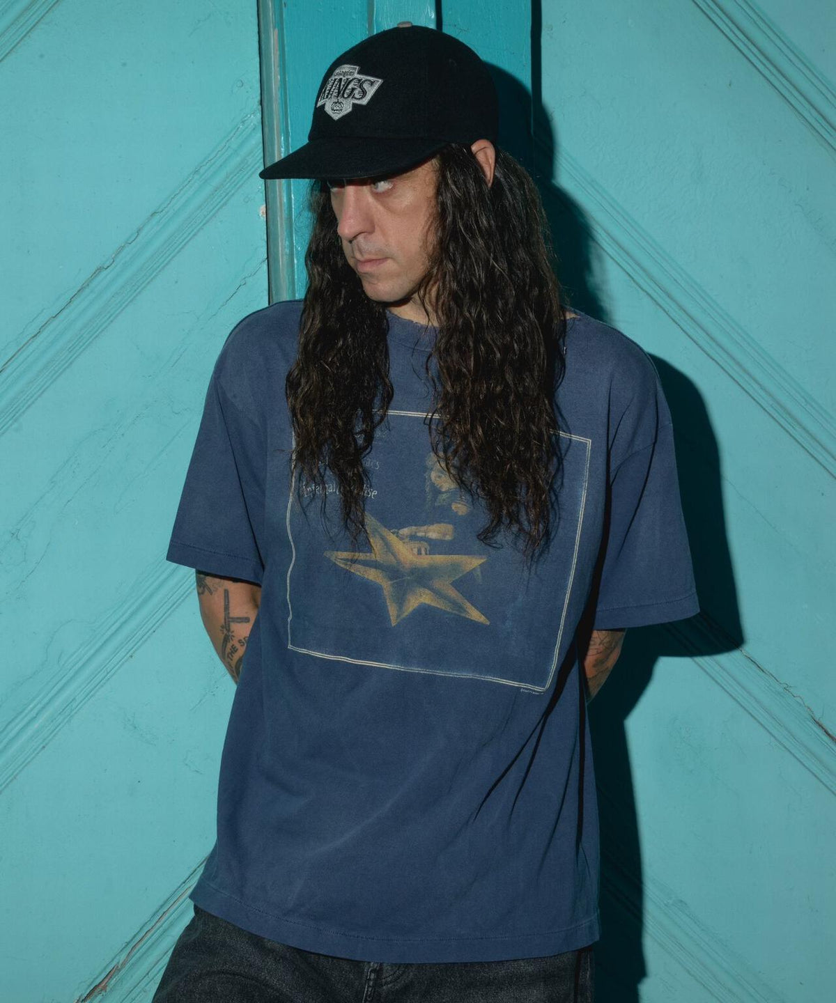 SAINT MICHAEL/セントマイケル/CP_SS TEE/STAR/NAVY | ROYAL FLASH 