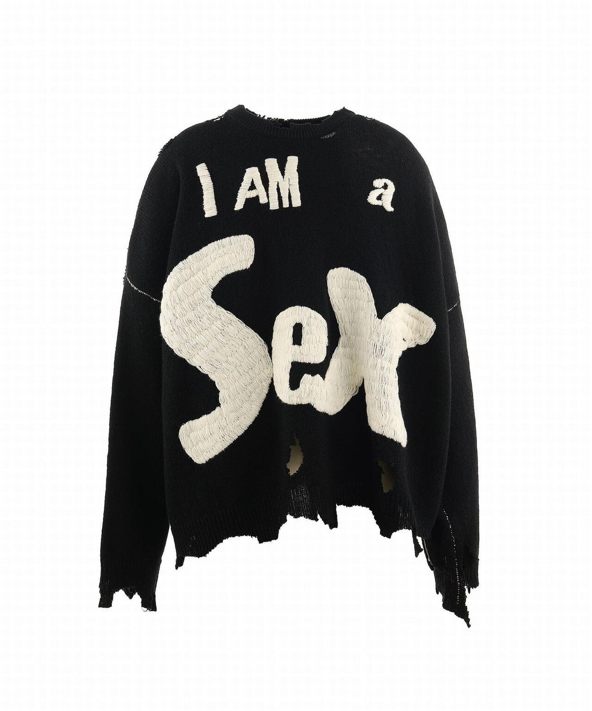 SAINT MICHAEL/セントマイケル/SP_CREW KNIT/I AM A/BLACK | ROYAL 