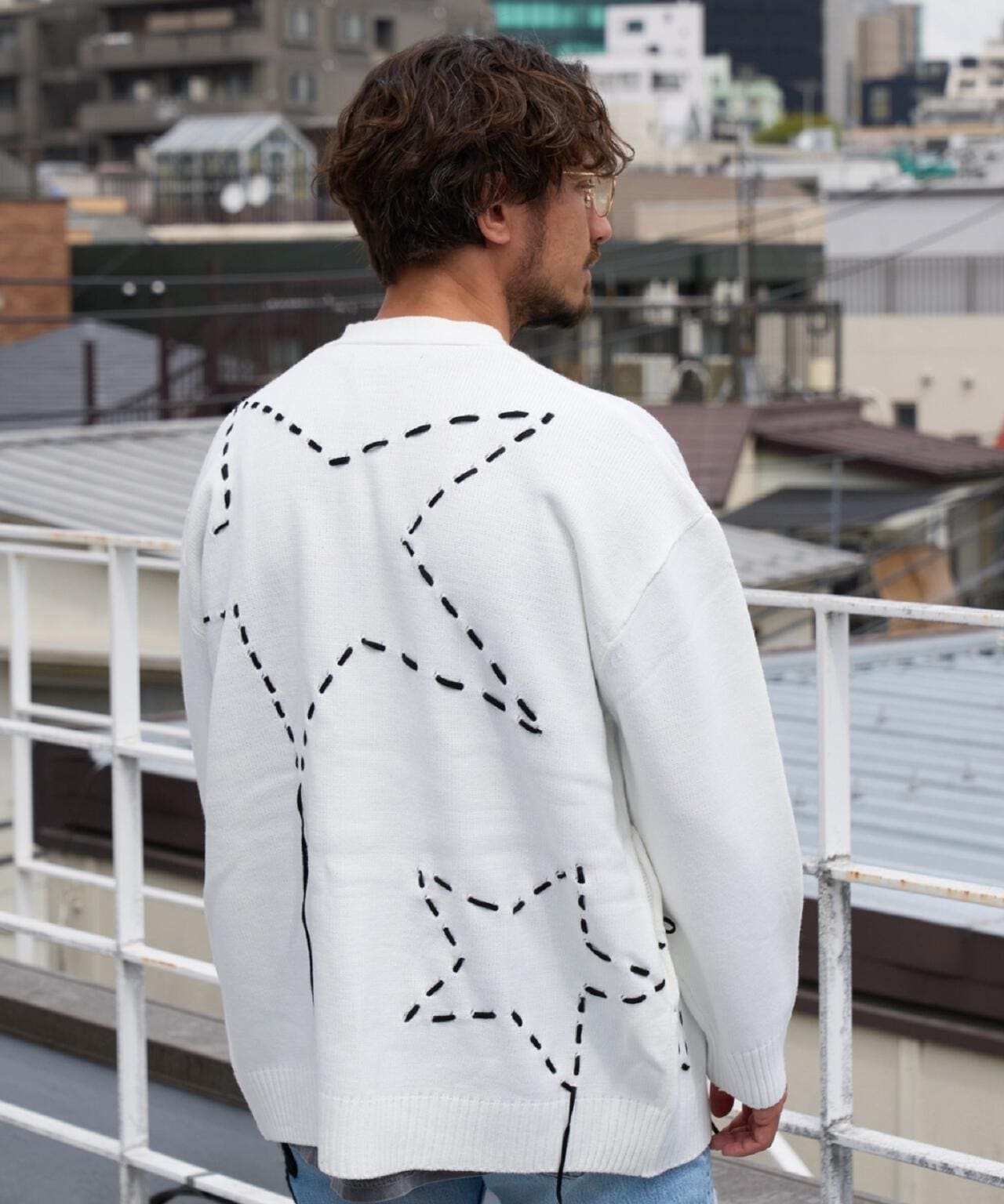 ロイヤルフラッシュ（ FLASH）/STUD MUFFIN／スタッドマフィン／スターコードステッチワーク カーディガン STUD MUFFIN/スタッドマフィン/スターコードステッチワーク