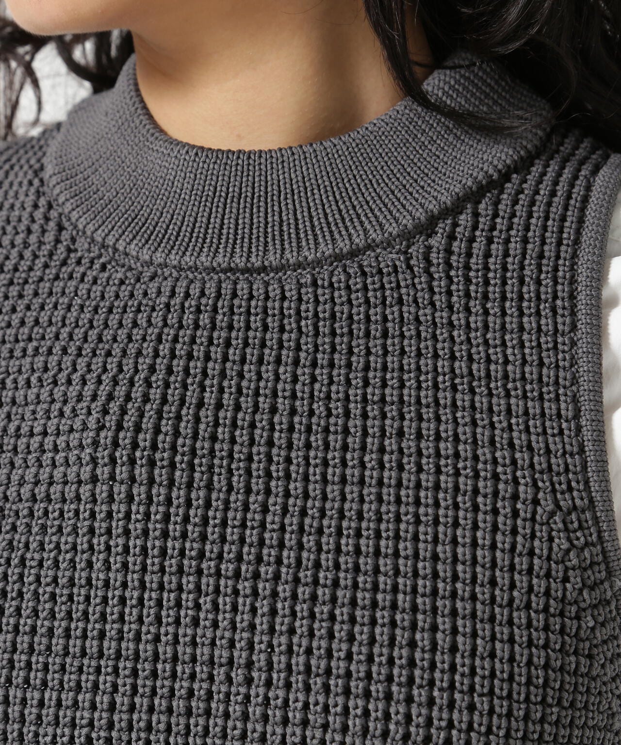 UN3D./アンスリード/WAFFLE SHORT KNIT VEST/ワッフルショートニット