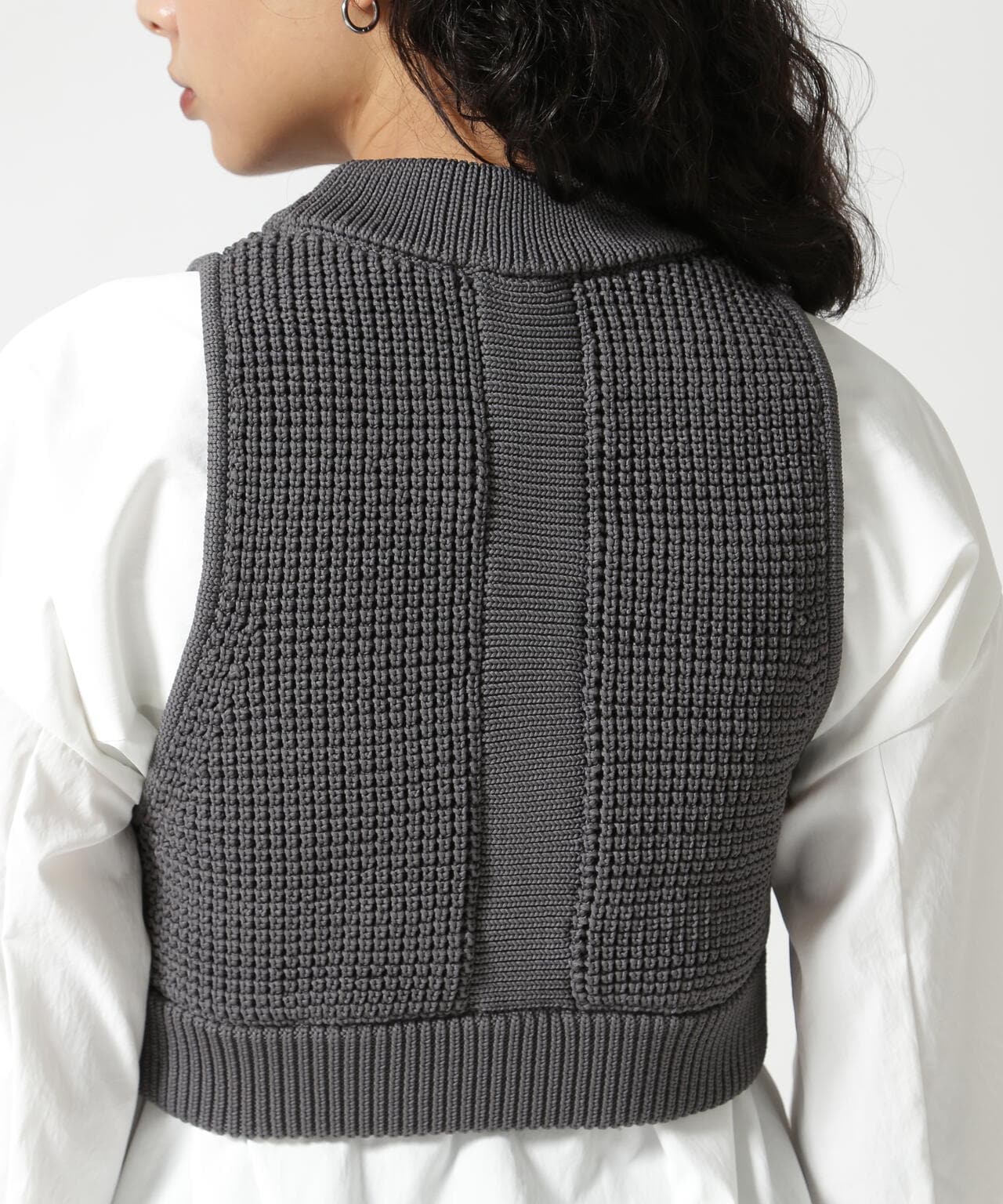UN3D./アンスリード/WAFFLE SHORT KNIT VEST/ワッフルショート