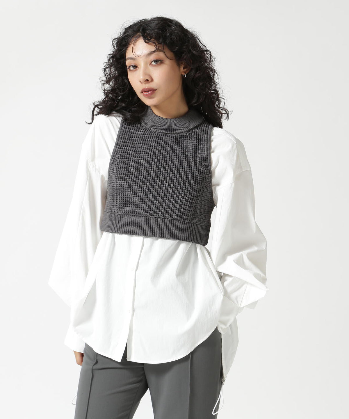 UN3D./アンスリード/WAFFLE SHORT KNIT VEST/ワッフルショートニット 
