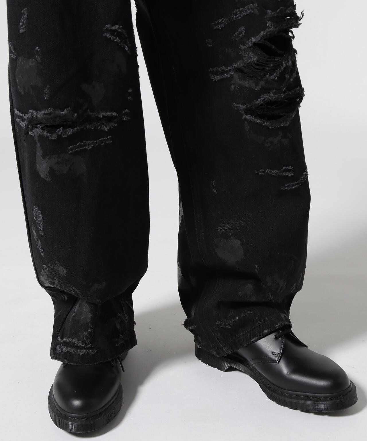 FR(13)NDS/フレンズ/HDKダメージワイドパンツ BLK | ROYAL FLASH