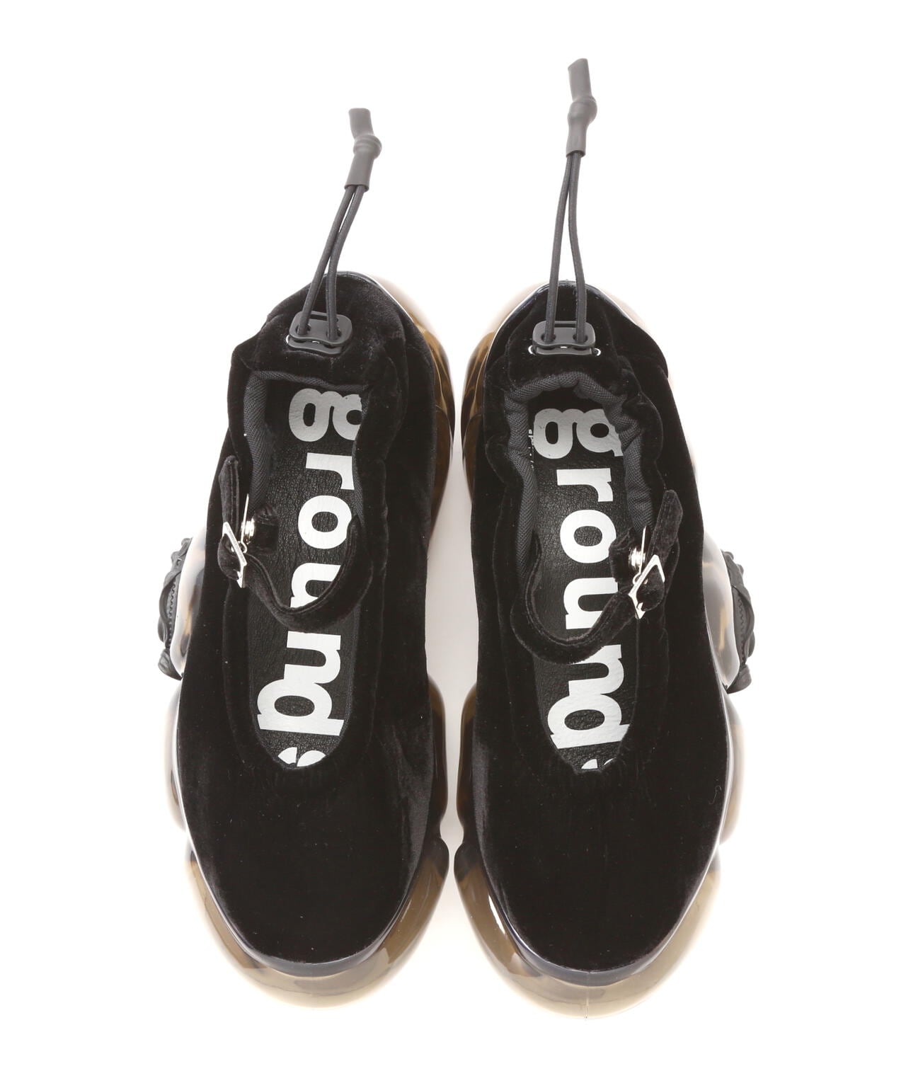 grounds◆グラウンズ/MOOPIE PUMPS BLACK VELVET grounds MOOPIE PUMPS BLACK VELVET （グラウンズ ムーピー