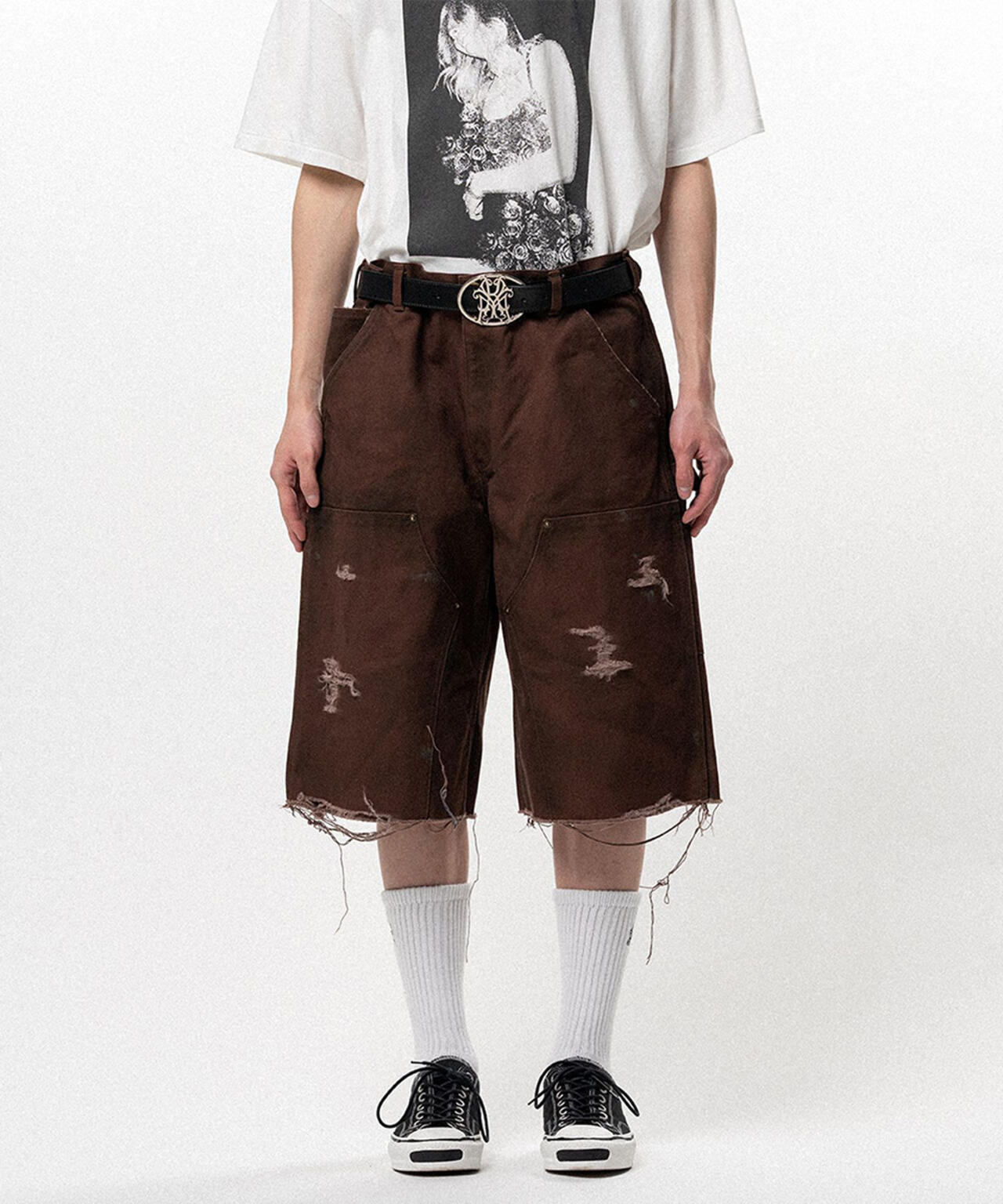 KAMIYA/カミヤ/BORO Duck Painter Wide Bermu PT