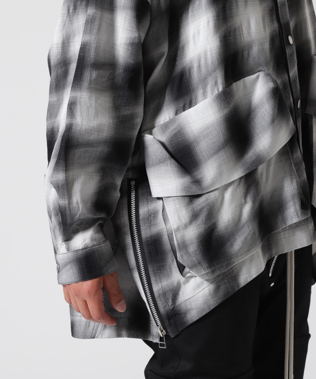 A.F ARTEFACT/エーエフアーティファクト/YOROKE CHECK HOODIE SHIRTS