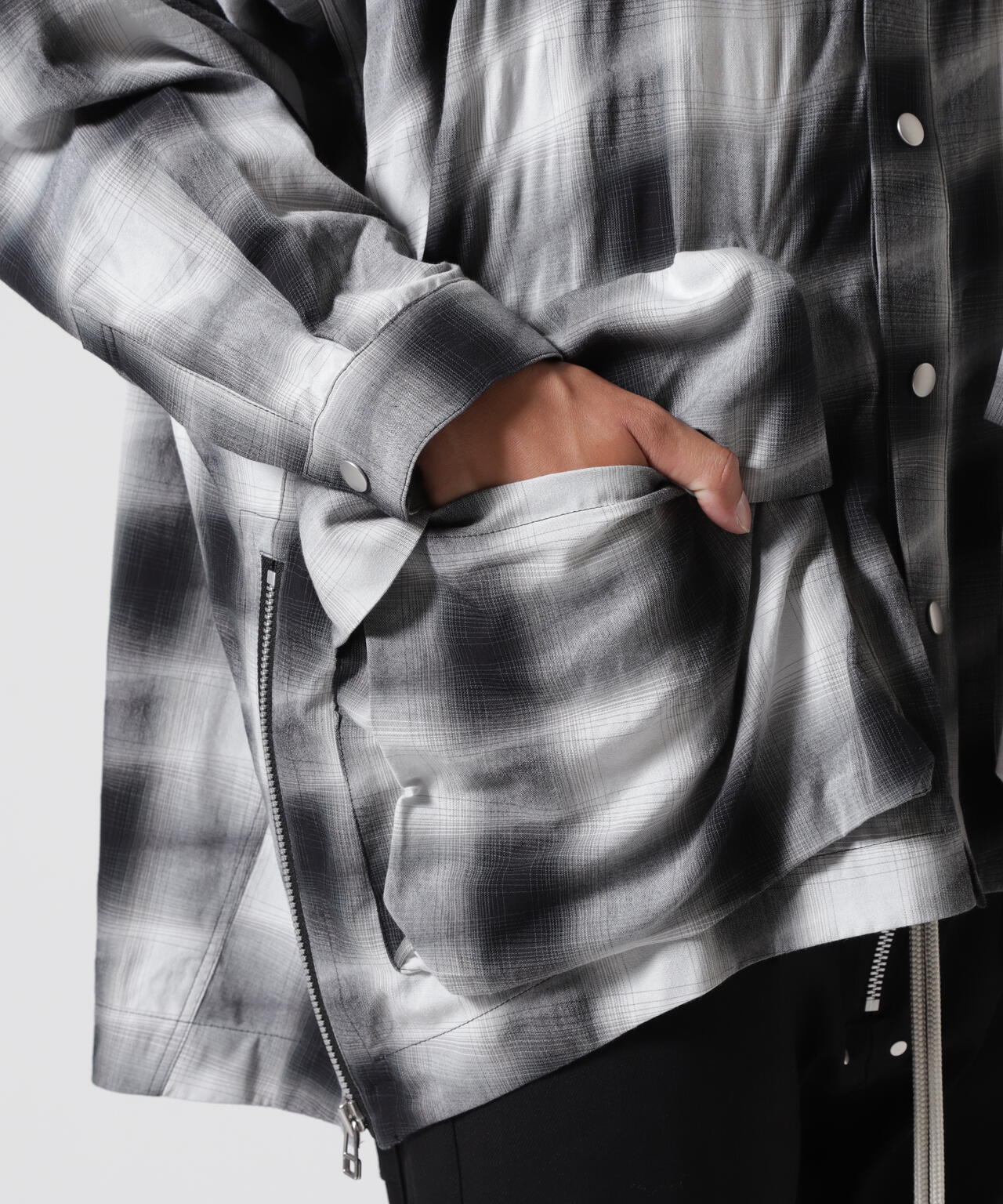 A.F ARTEFACT/エーエフアーティファクト/YOROKE CHECK HOODIE SHIRTS