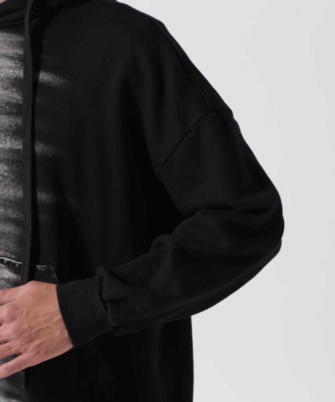 KMRii/ケムリ/BlackShadow Hooded Pullover/LS