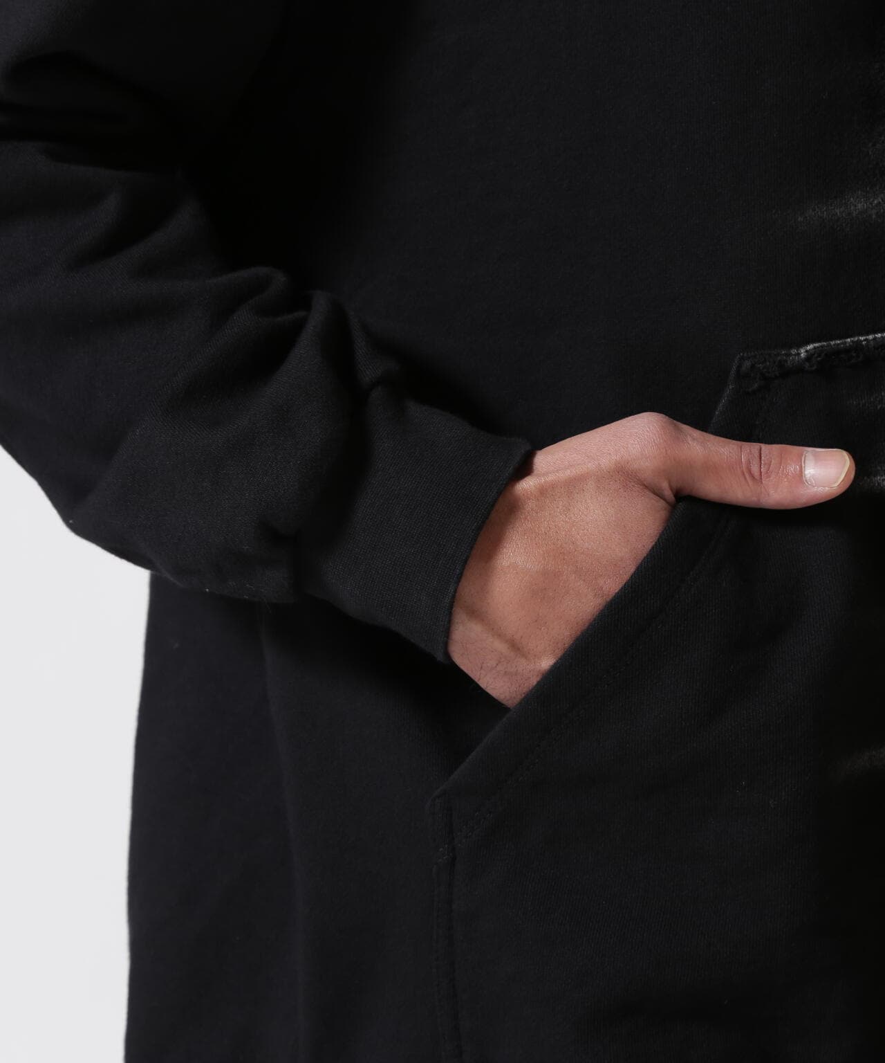 KMRii/ケムリ/BlackShadow Hooded Pullover/LS