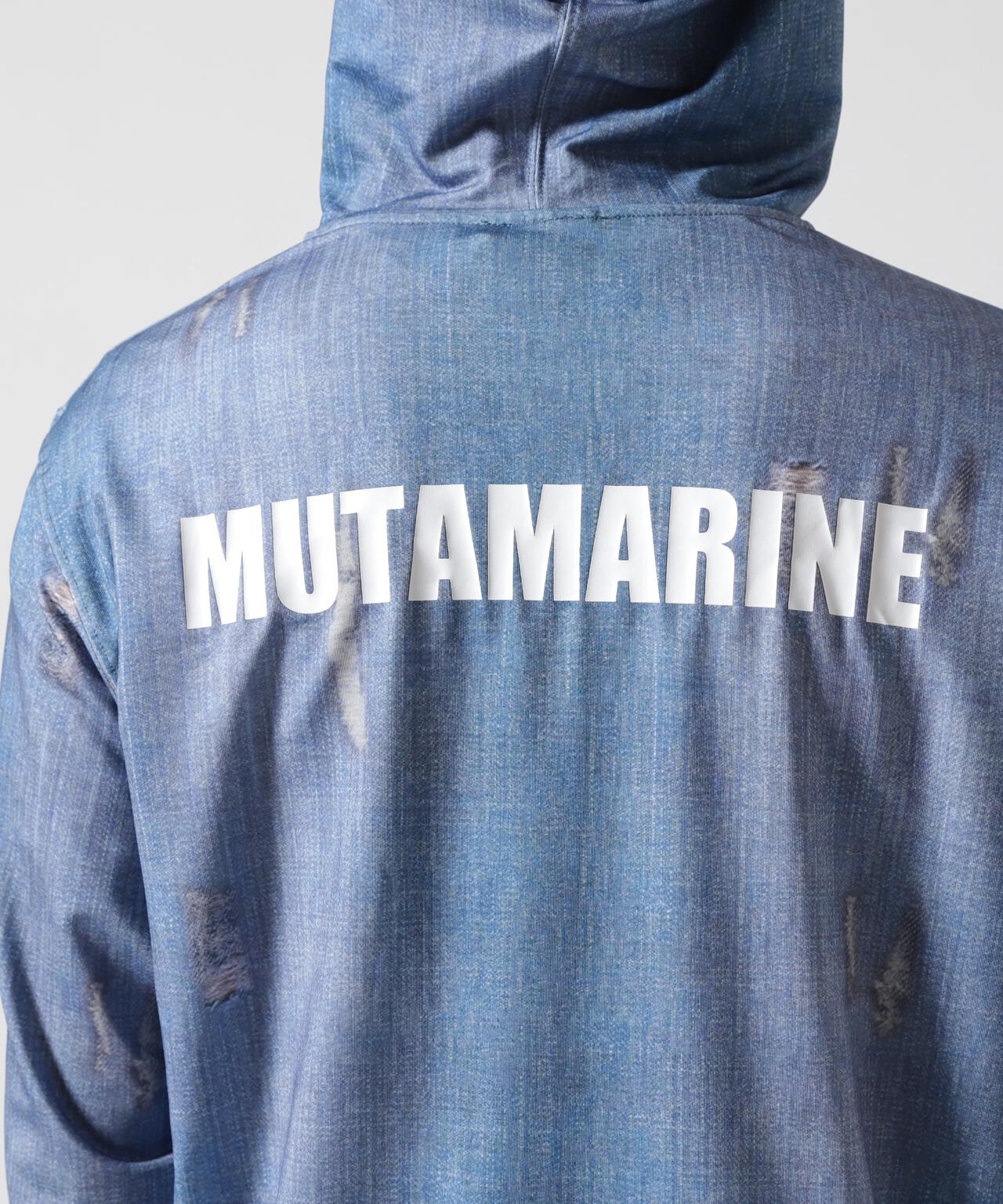 muta MARINE/ムータ マリン/DENIM PRINTED RASH HOODIE
