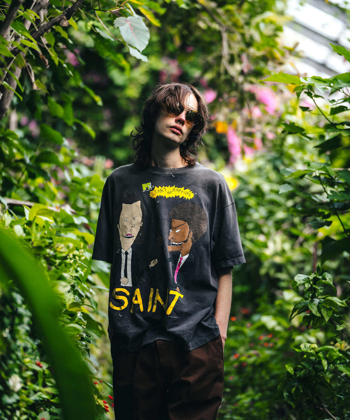 SAINT MICHAEL/セントマイケル/SS TEE RAPTURE BLACK | ROYAL FLASH  