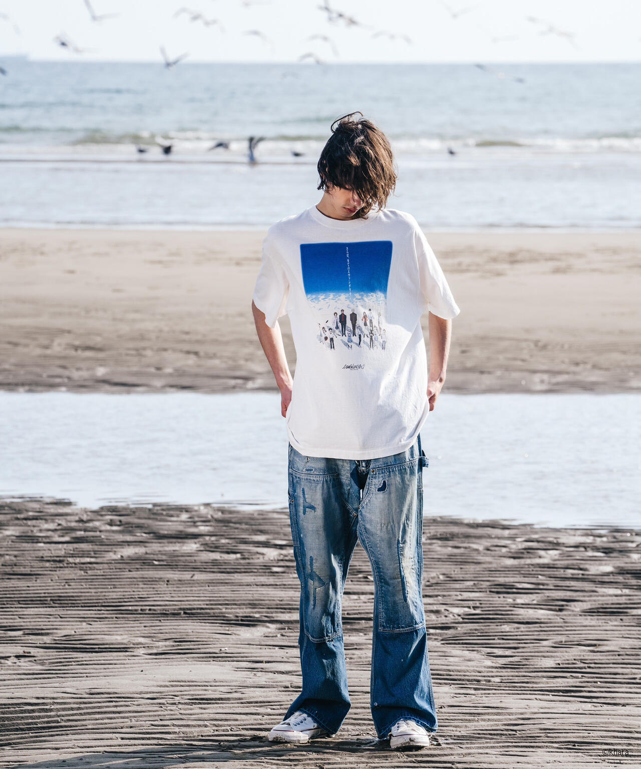 SAINT MICHAEL/セントマイケル/EV_SS TEE - BLUE WHITE | ROYAL FLASH