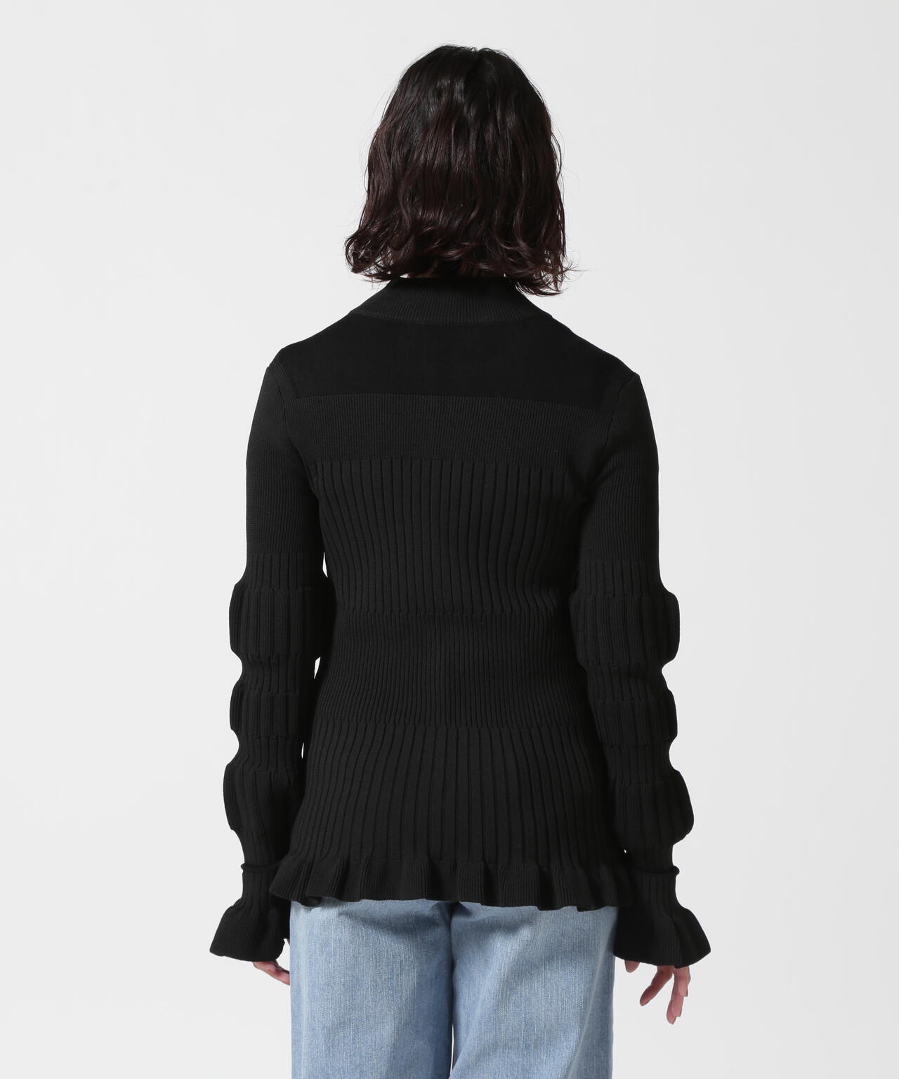 AULA AILA/アウラアイラ/別注フロントジップウェーブリブニット