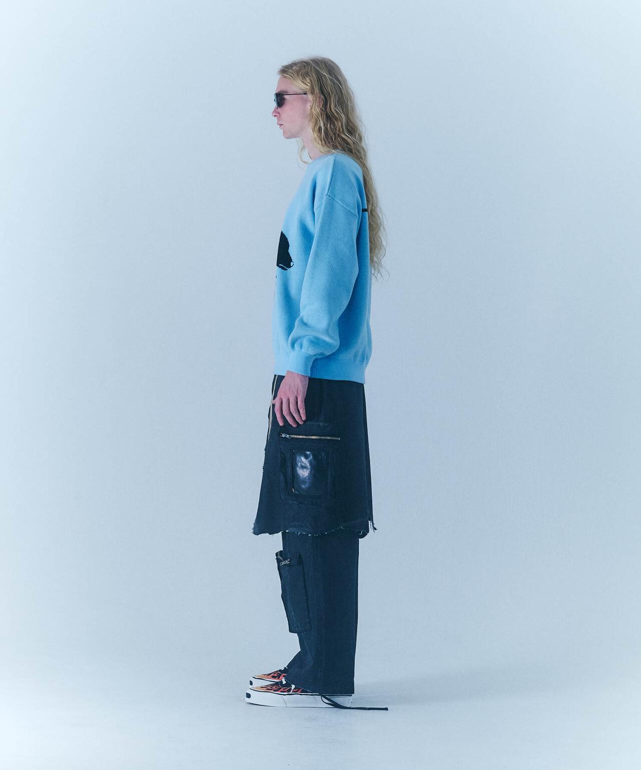【新品タグ付き】⭐️ENFÖLD⭐️シアーレイヤードパンツオーガンジー ブルー FR(13)NDS/フレンズ/Fake Layered Cargo Pants | ROYAL FLASH