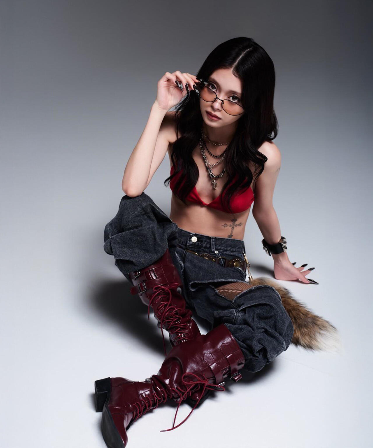 MITSUKI/ミツキ/DENIM CUT-OUT PANTS