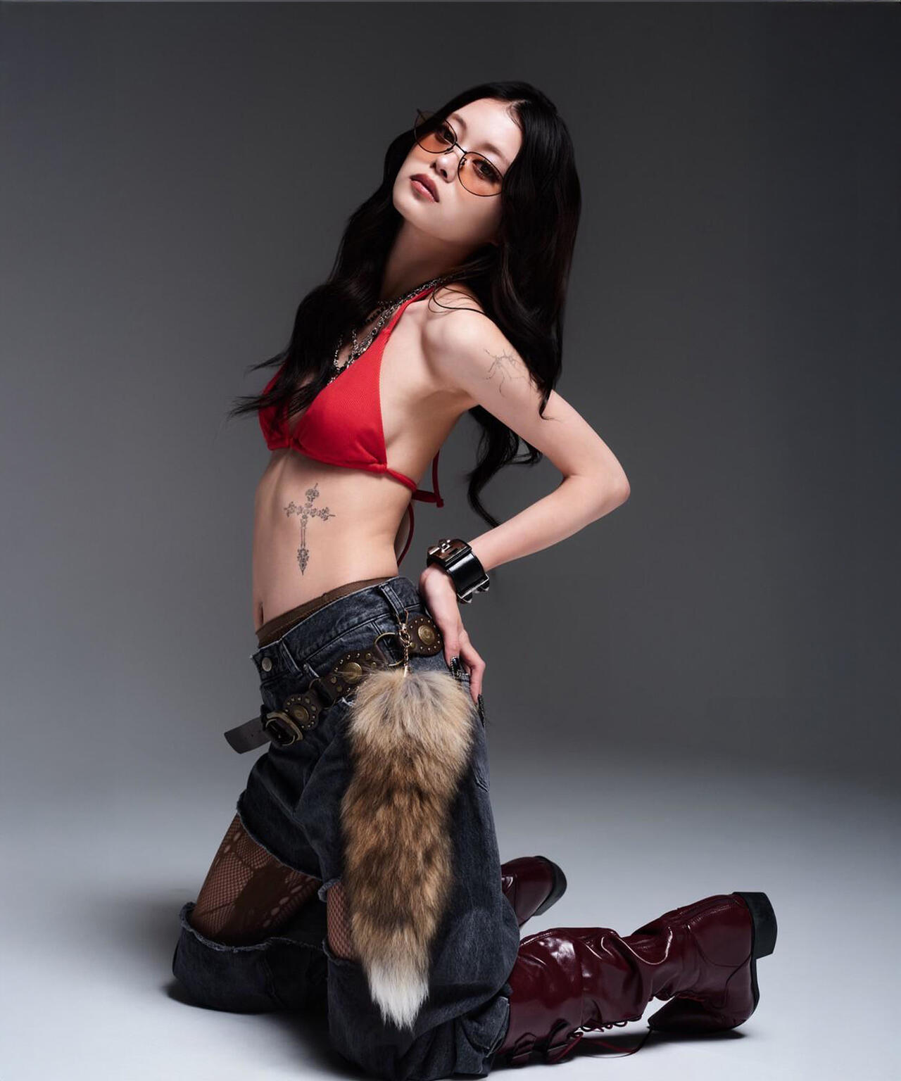 MITSUKI/ミツキ/DENIM CUT-OUT PANTS