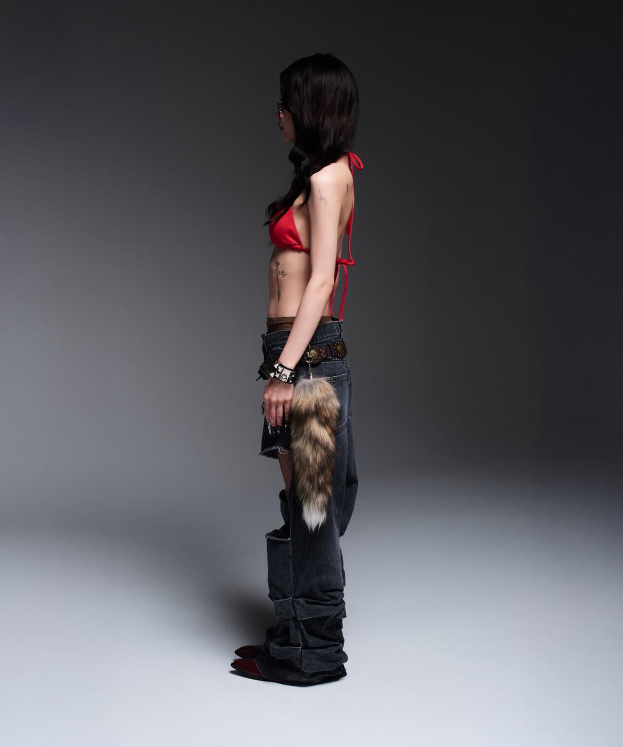 MITSUKI/ミツキ/DENIM CUT-OUT PANTS