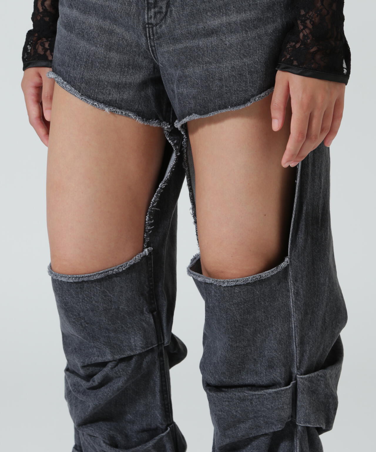 MITSUKI/ミツキ/DENIM CUT-OUT PANTS