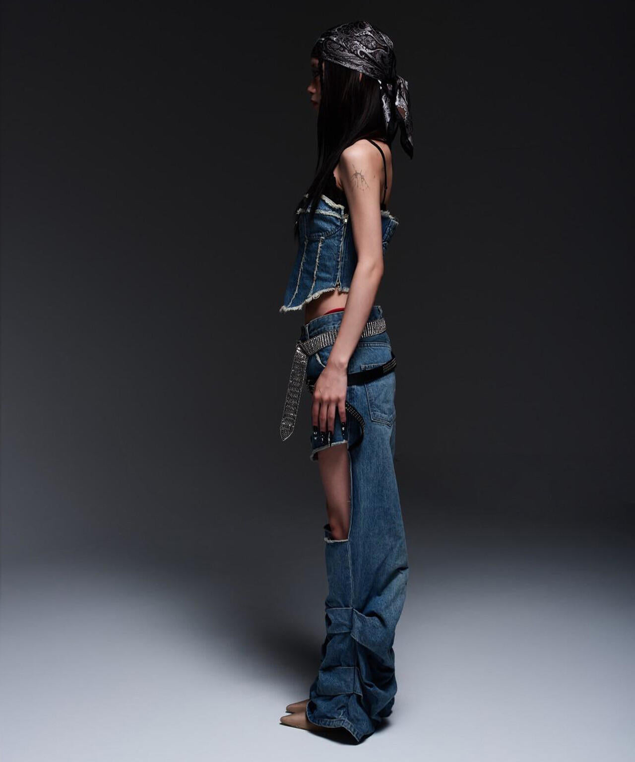 MITSUKI/ミツキ/DENIM CUT-OUT PANTS