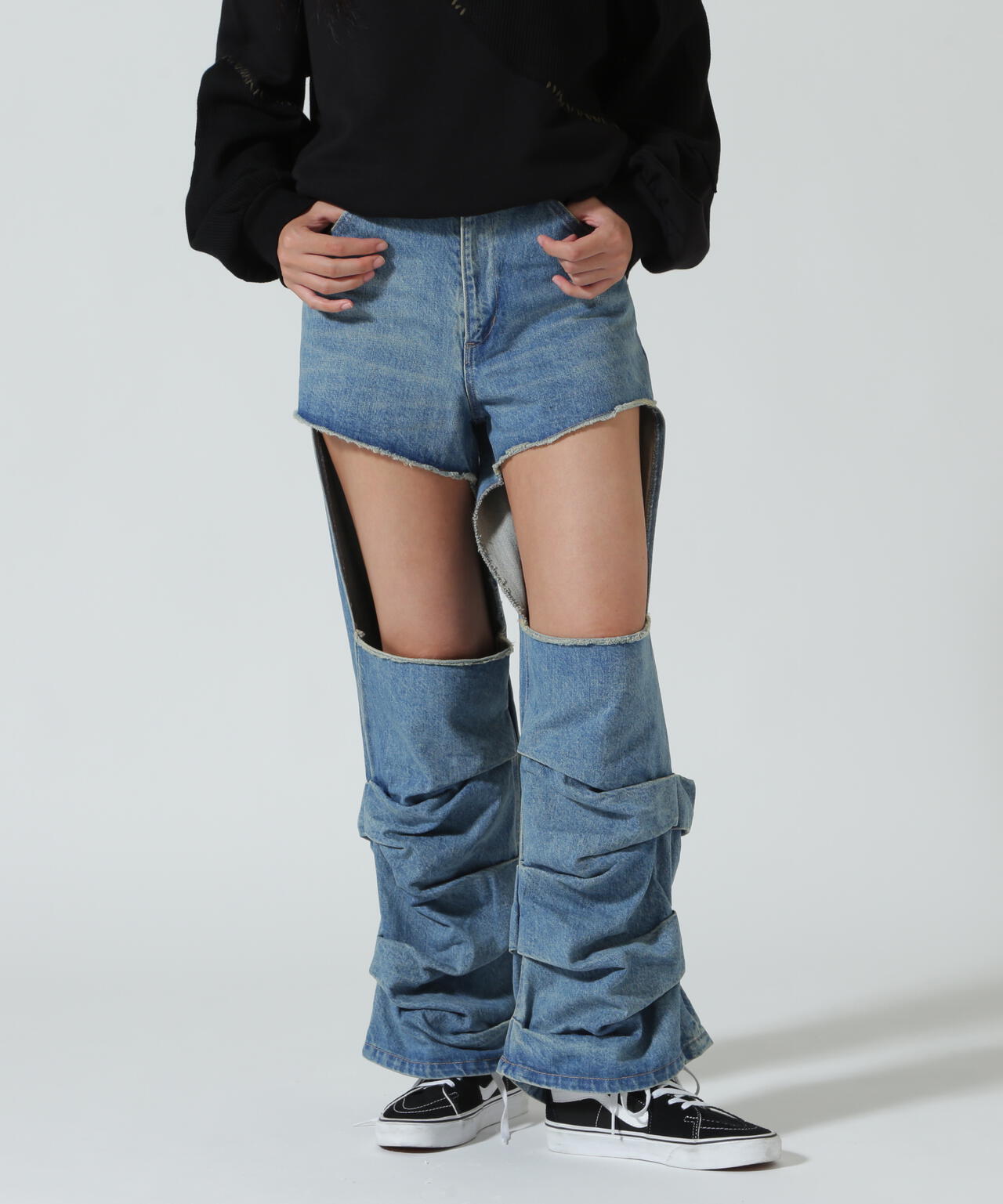 MITSUKI/ミツキ/DENIM CUT-OUT PANTS