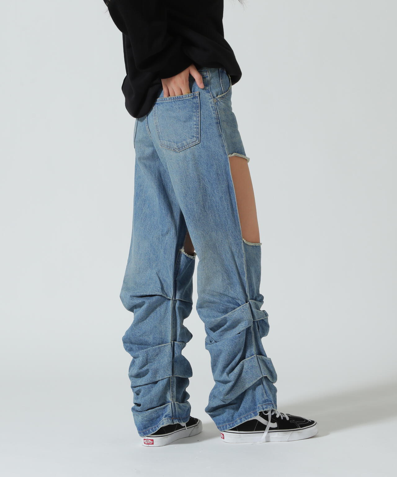 MITSUKI/ミツキ/DENIM CUT-OUT PANTS