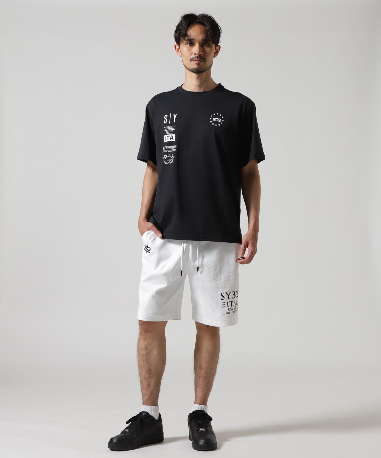 SY32 by SWEET YEARS/SPIRAL KNIT SHORT PANTS