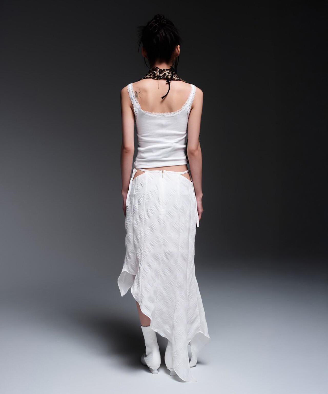 MITSUKI/ミツキ/CHECK ASYMME SKIRT