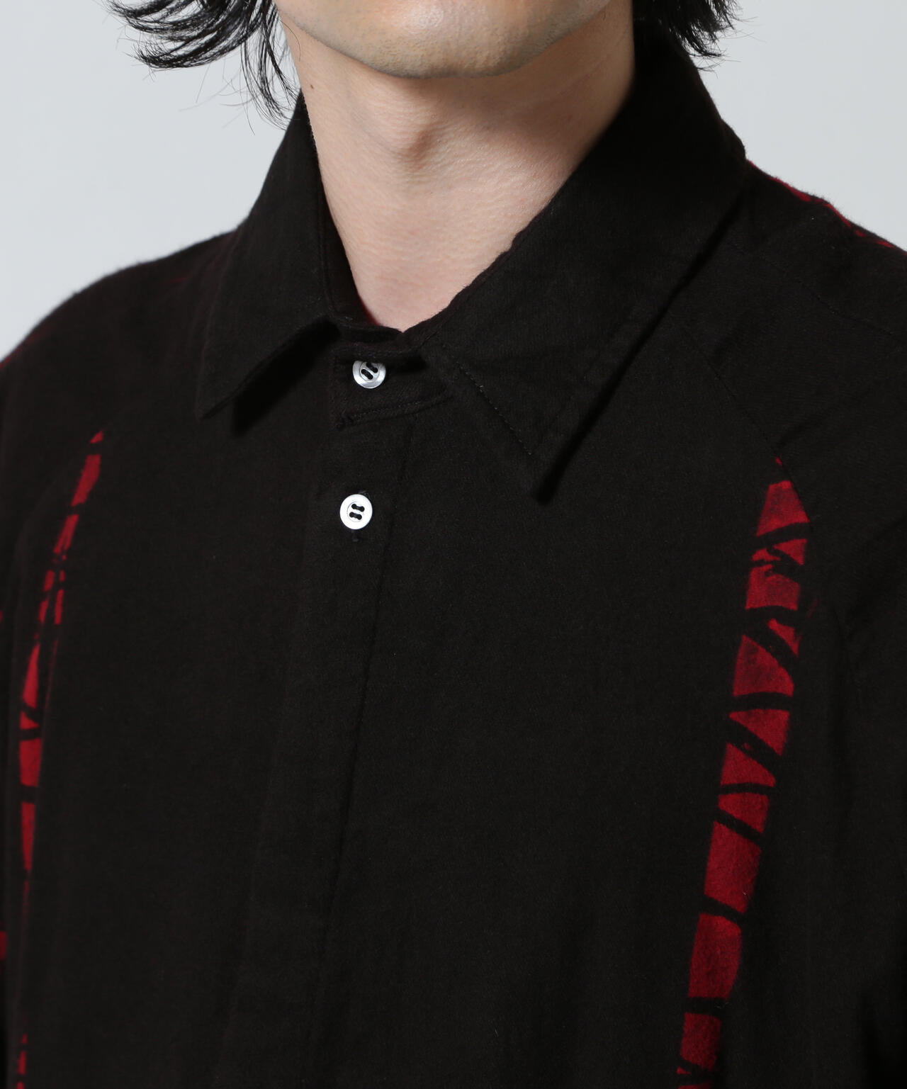 KMRii/ケムリ/Shadow Vine Long Flannel Shirt