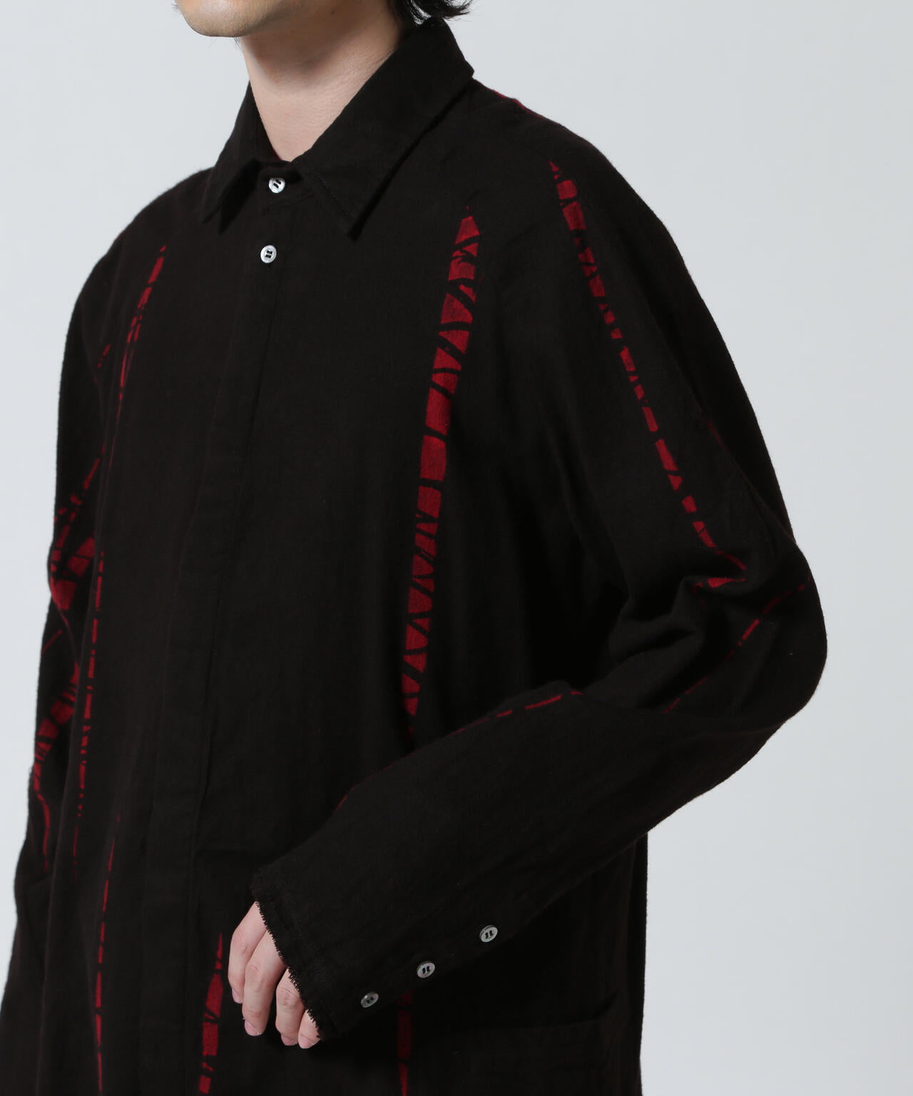 KMRii/ケムリ/Shadow Vine Long Flannel Shirt