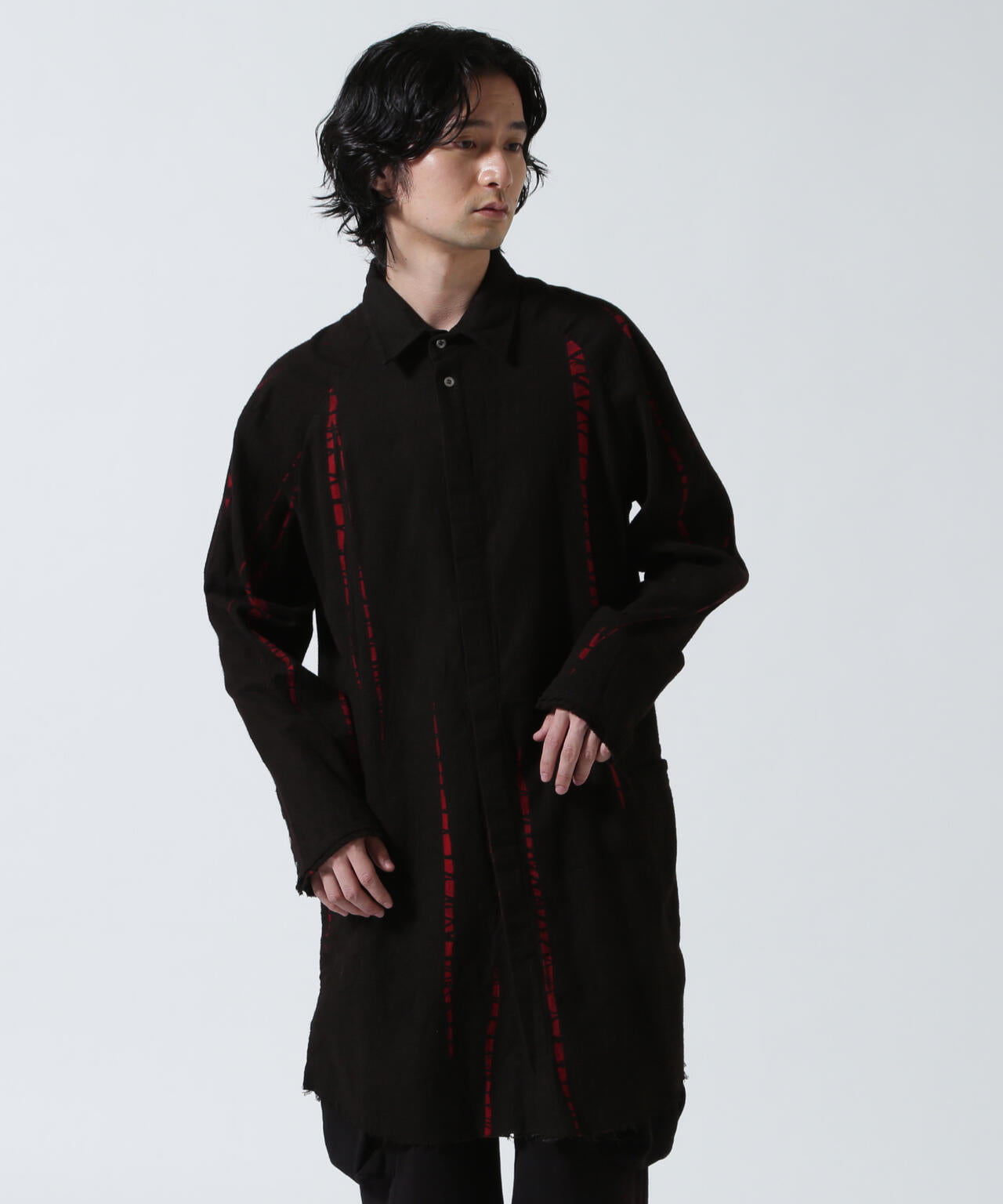 KMRii/ケムリ/Shadow Vine Long Flannel Shirt