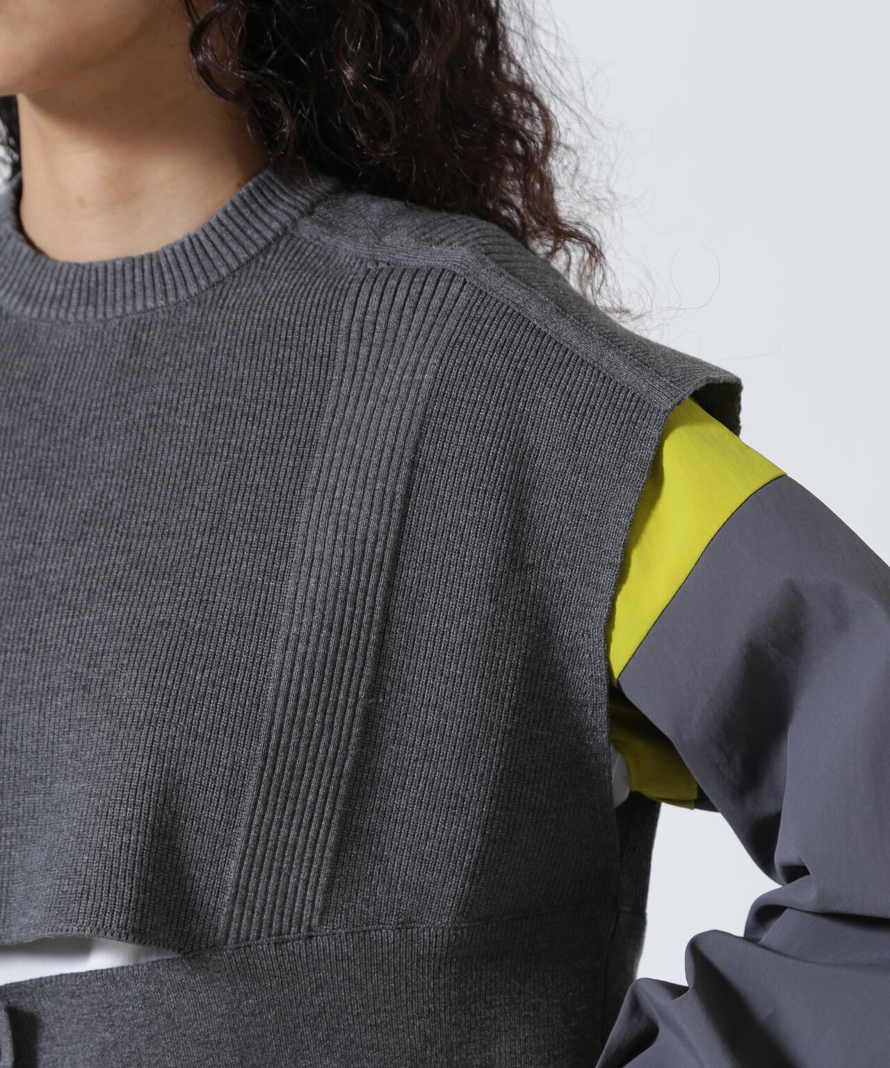 UN3D./アンスリード/KNIT VEST DOCKING SHIRT/ニットベストドッキング