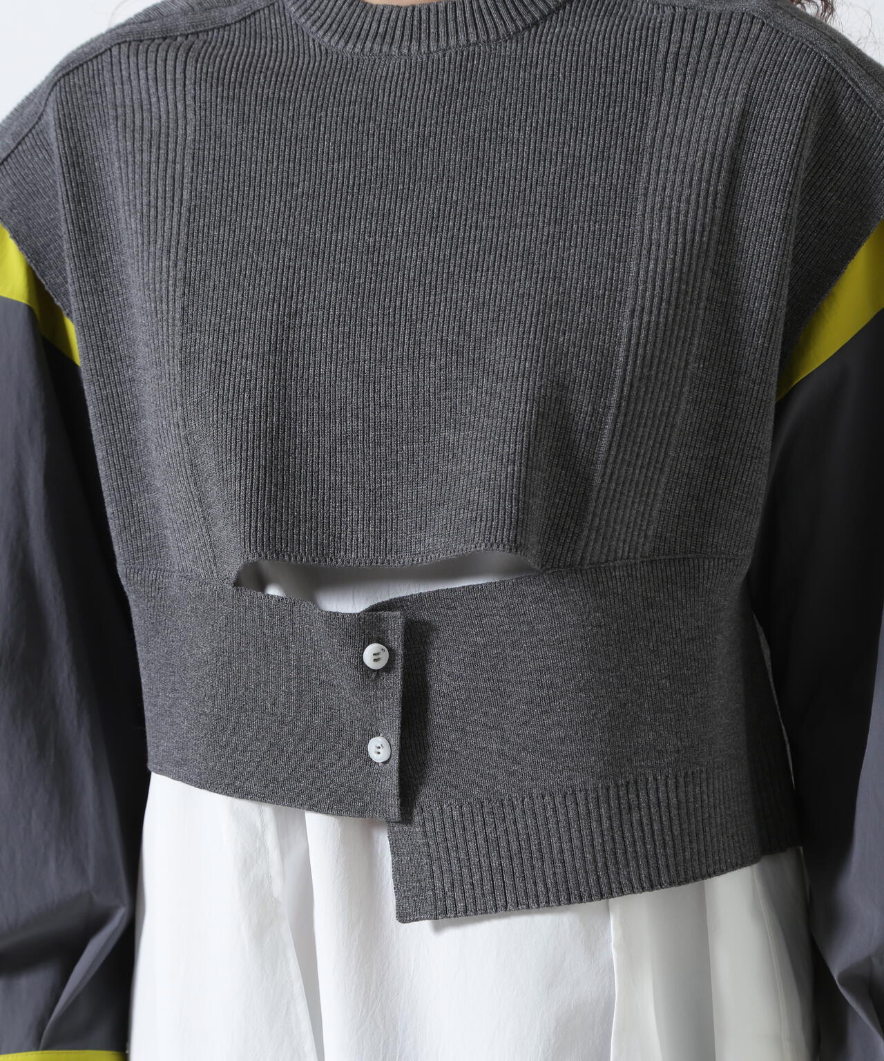 UN3D./アンスリード/KNIT VEST DOCKING SHIRT/ニットベストドッキング