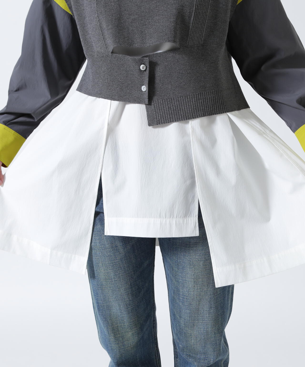 UN3D./アンスリード/KNIT VEST DOCKING SHIRT/ニットベストドッキング