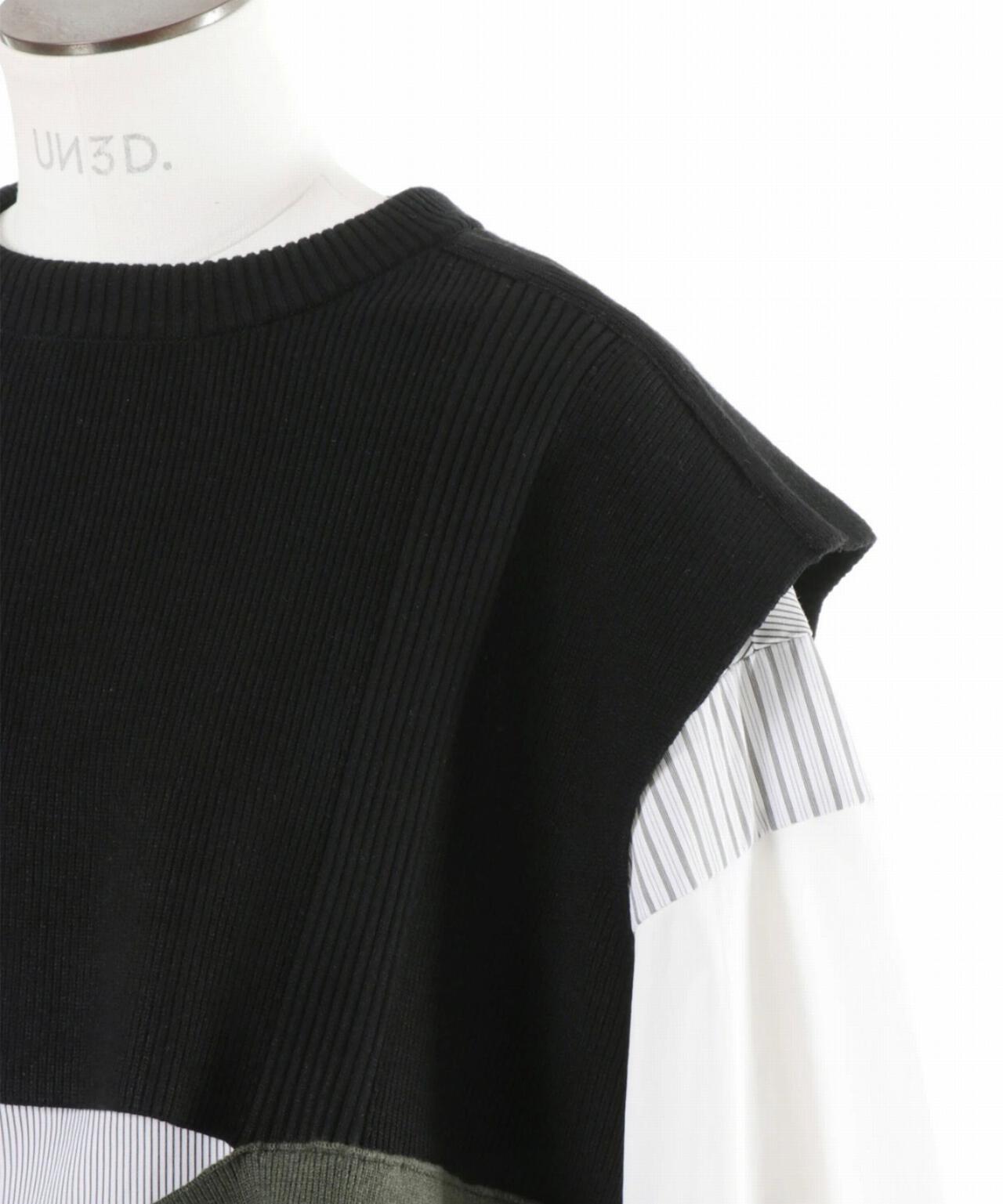 UN3D./アンスリード/KNIT VEST DOCKING SHIRT/ニットベストドッキングシャツ