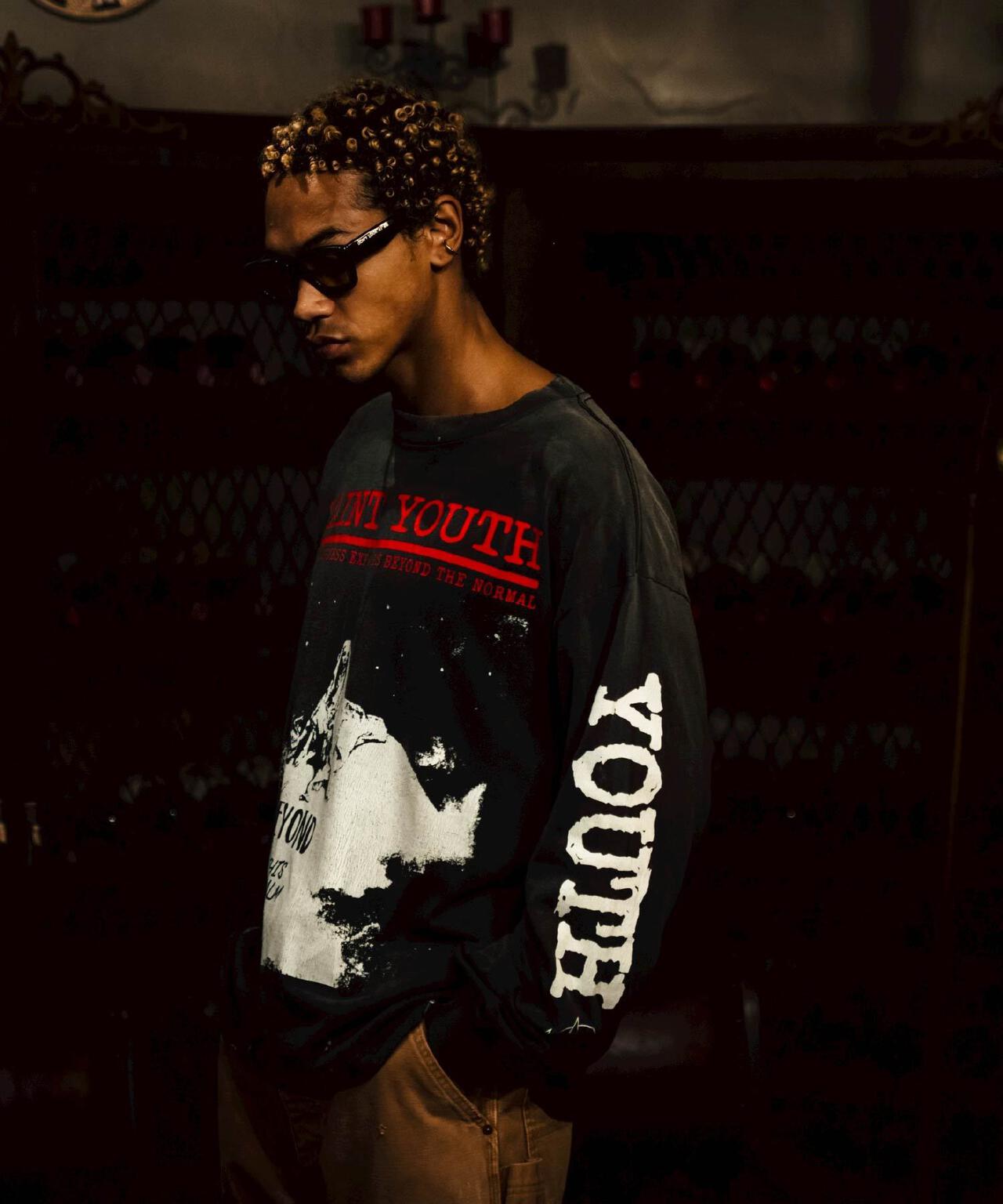 セントマイケル25AW新作LS TEE/SAINT YOUTH黒XL美品ロンT SAINT MICHAEL/セントマイケル/LS TEE/SAINT YOUTH/BLACK