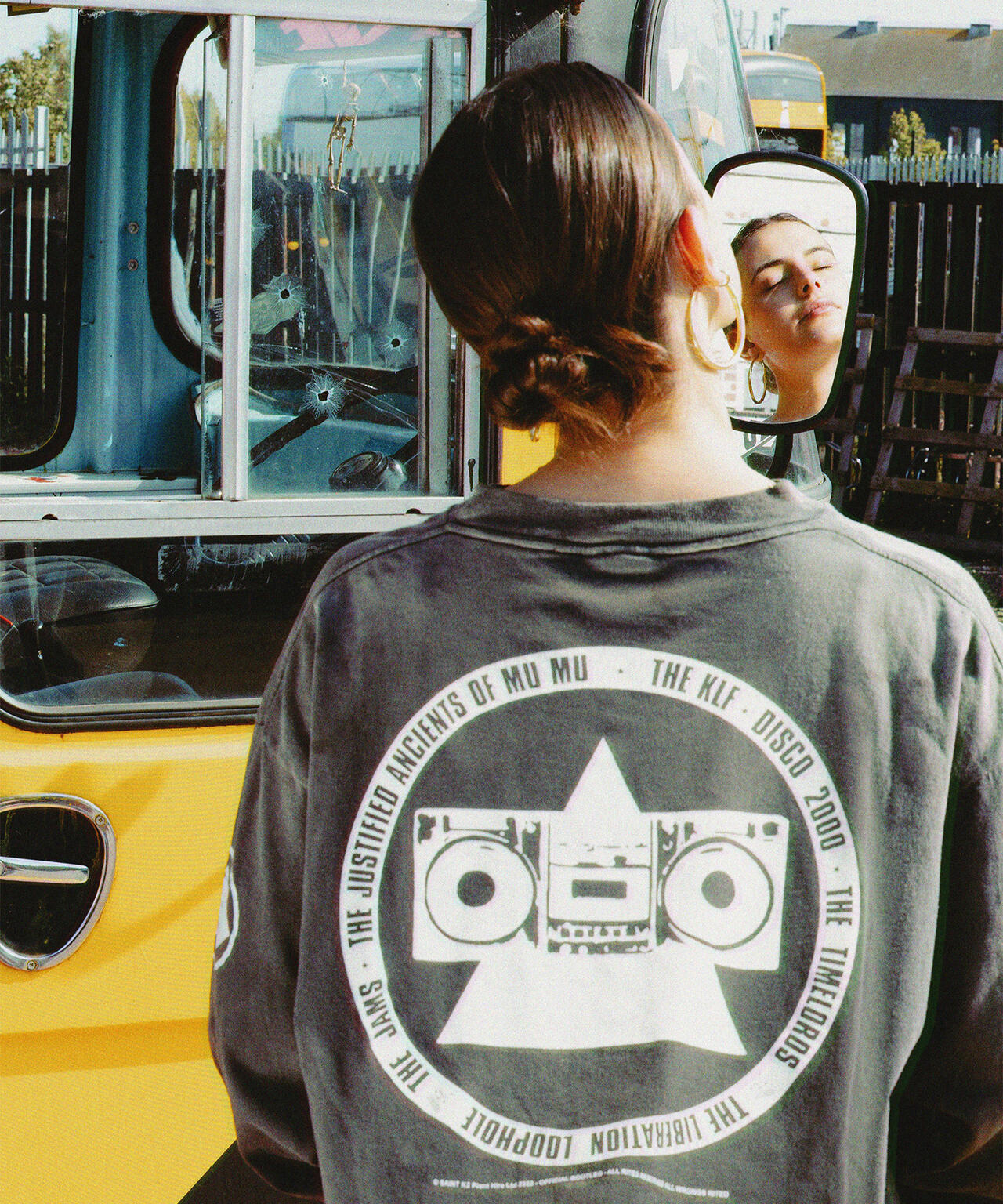 SAINT MICHAEL/セントマイケル/KLF_LS TEE/WHITE KLF BLACK