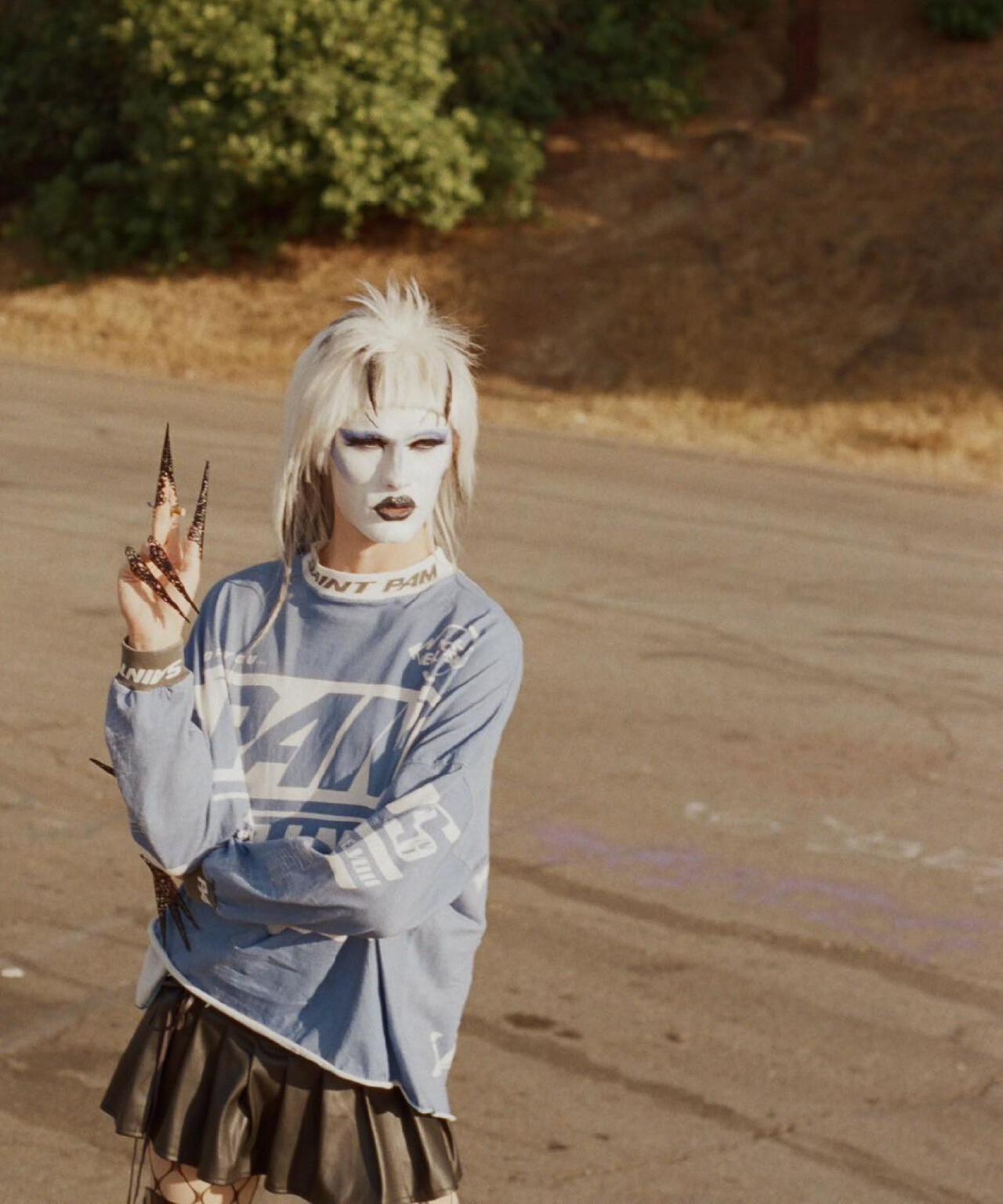 SAINT MICHAEL/セントマイケル/PAM_LS TEE/SAINT PAM/BLUE | ROYAL