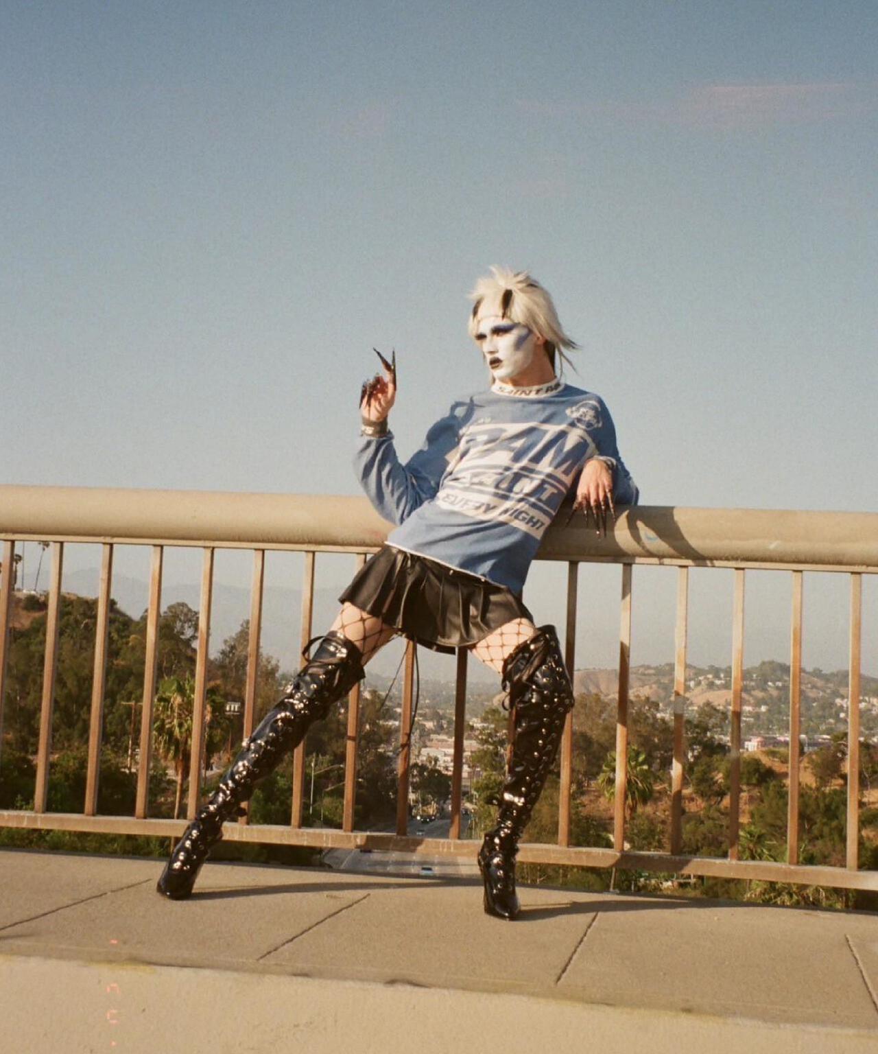 SAINT MICHAEL/セントマイケル/PAM_LS TEE/SAINT PAM/BLUE | ROYAL