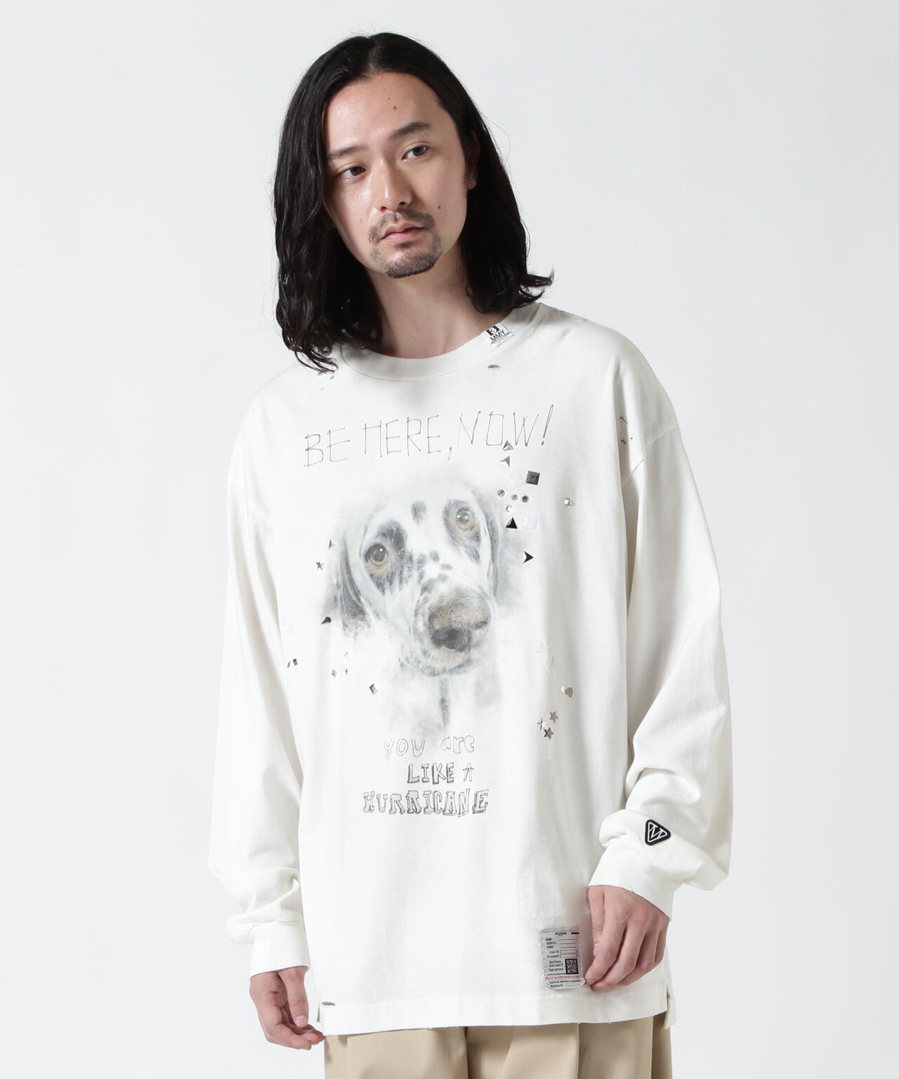 Maison MIHARAYASUHIRO/メゾン ミハラヤスヒロ/EMBELLISHED DISTRESSED L/S TEE