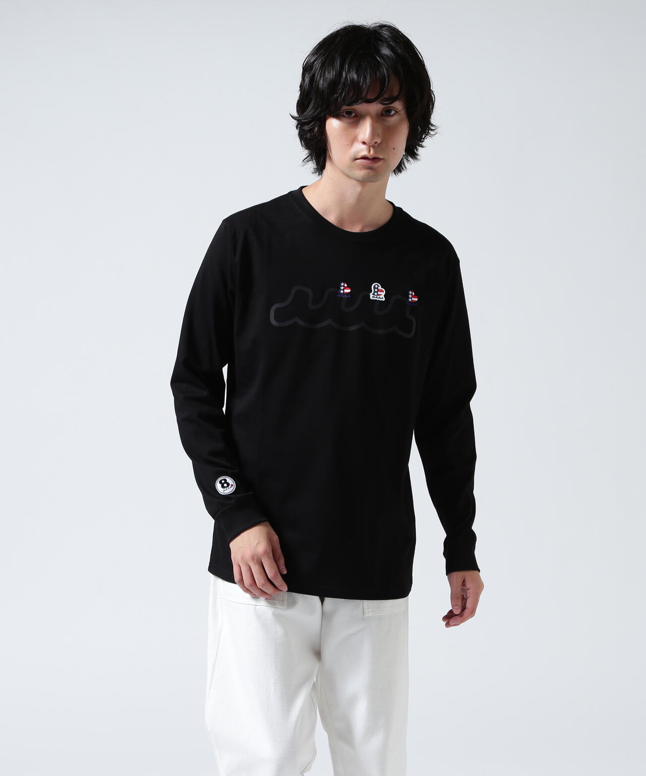 muta MARINE/ムータ マリン/別注 Three America Heart LS TEE | ROYAL