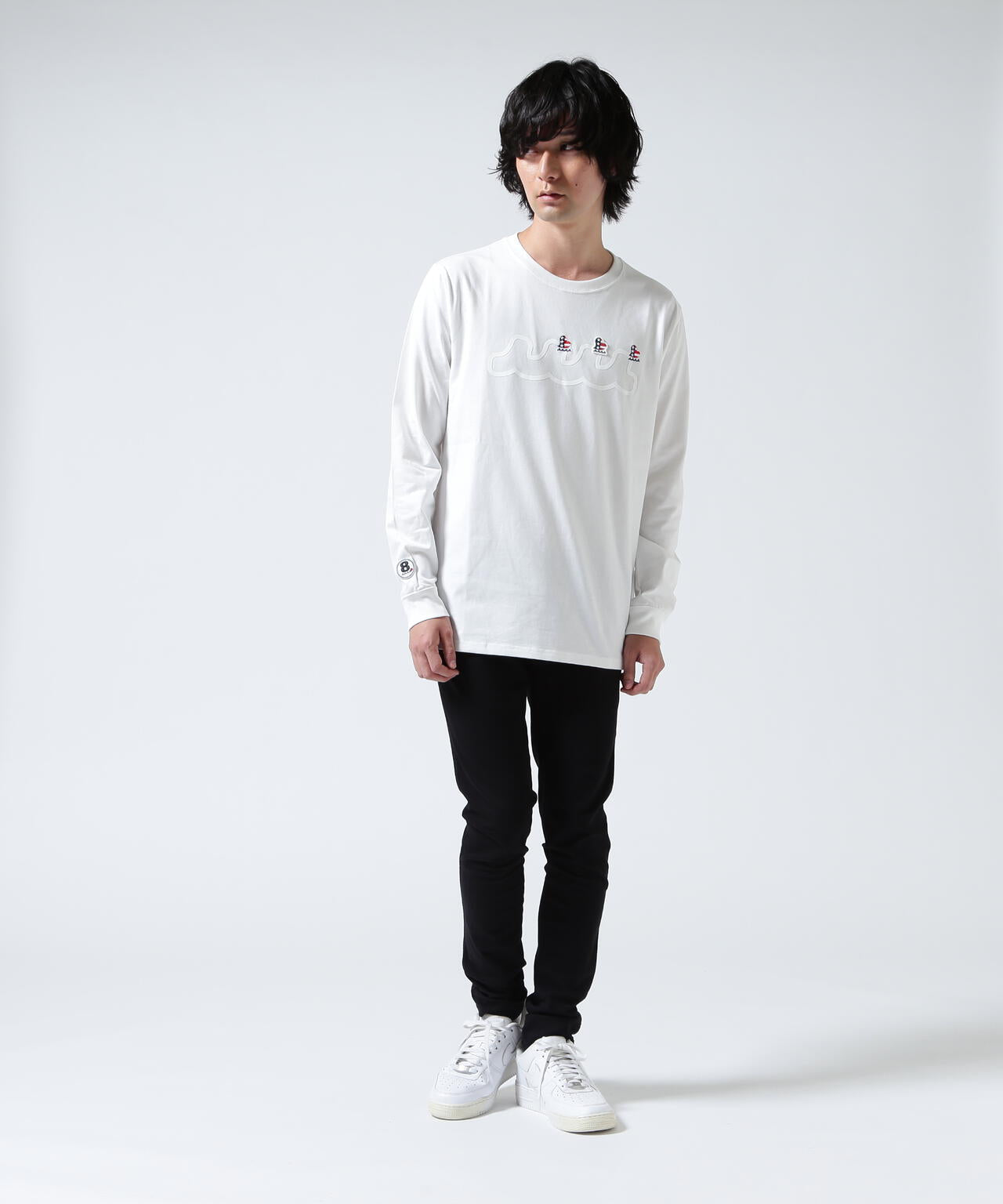 着用1回美品完売♡ムータマリンゴルフ ラッシュロングTシャツ サイズM ホワイト muta MARINE/ムータ マリン/別注 Three America Heart LS TEE | ROYAL