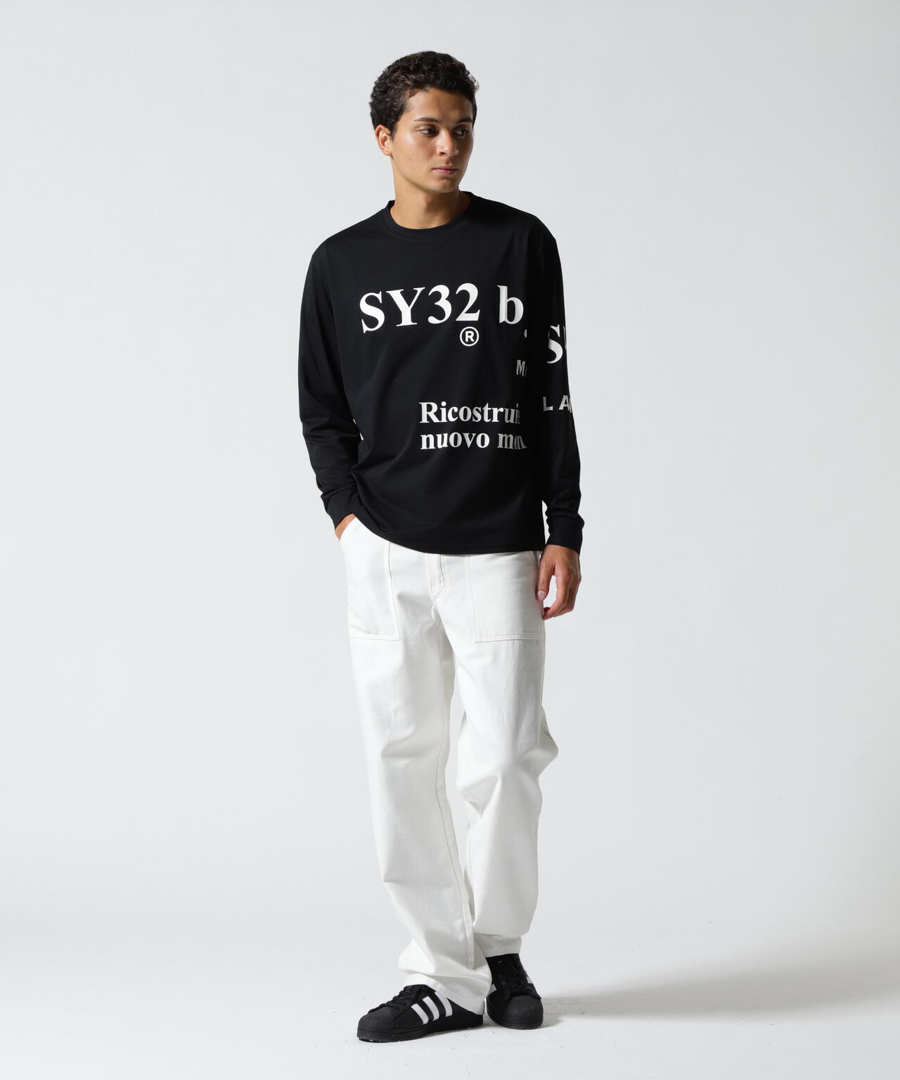 SY32 by SWEET YEARS/NEW SEPARATE GRAPHIC L/S TEE | ROYAL FLASH