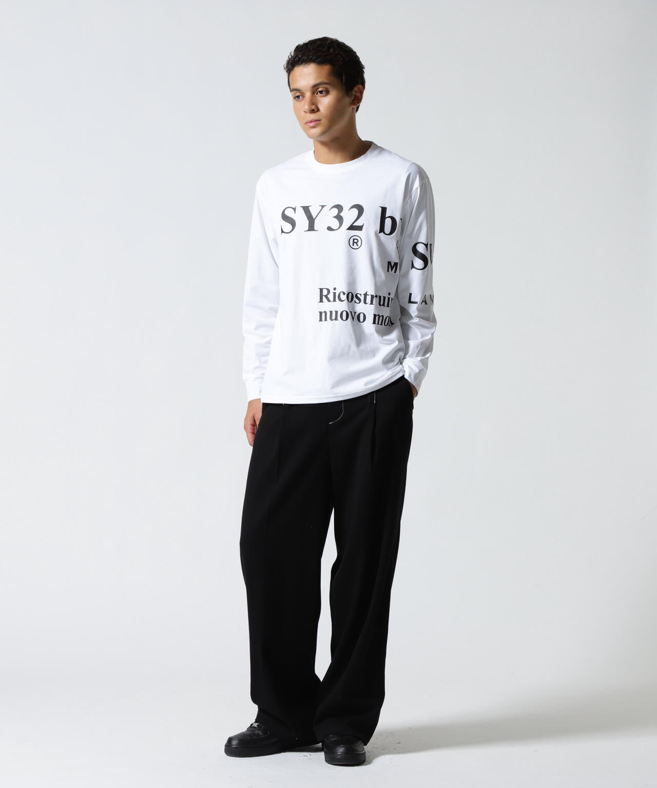 SY32 by SWEET YEARS/NEW SEPARATE GRAPHIC L/S TEE | ROYAL FLASH