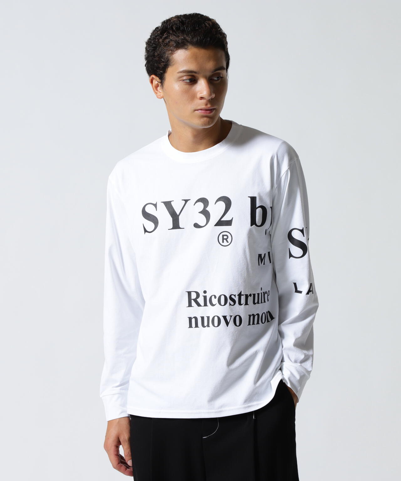 SY32 by SWEET YEARS/NEW SEPARATE GRAPHIC L/S TEE | ROYAL FLASH