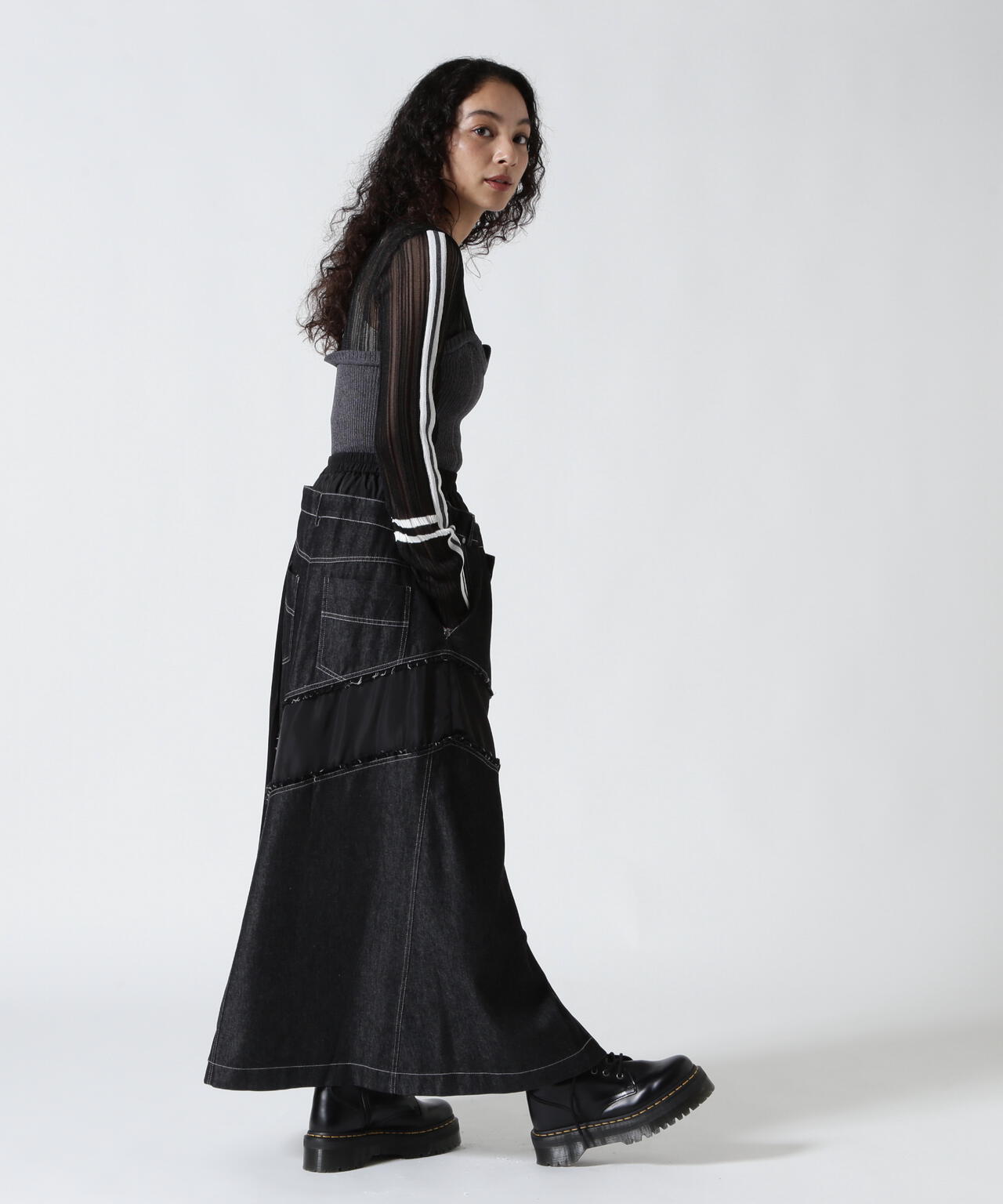 AULA AILA/アウラアイラ/BARE TOP SHEER RIB KNIT