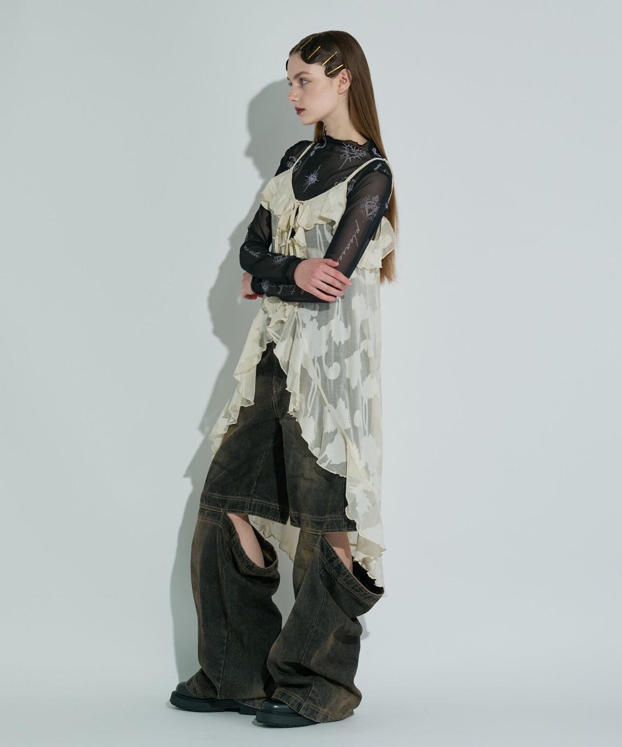 ANNA SUI NYC/アナ スイ エヌワイシー/ハート総柄シアートップス