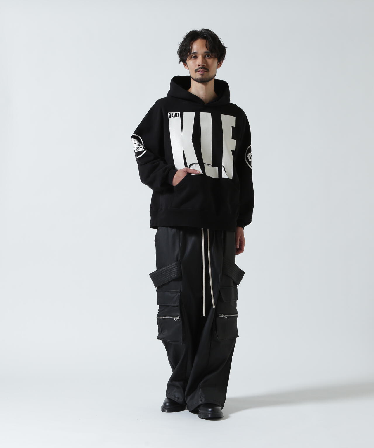 SAINT MICHAEL/セントマイケル/KLF HOODIE/KLF/BLACK